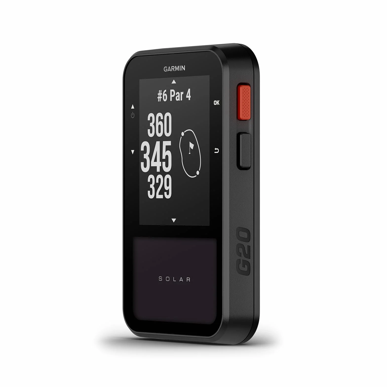 Garmin Approach G20 GPS Golf Portatile, Ricarica Solare, Mappe 43.000 Campi, Display 2,2"