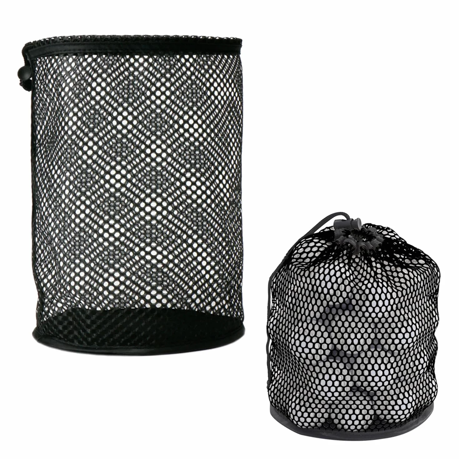 Borsa Porta Palline da Golf 2 Pezzi, Sacca per Palline con Chiusura a Coulisse, Nero, Accessorio da Golf