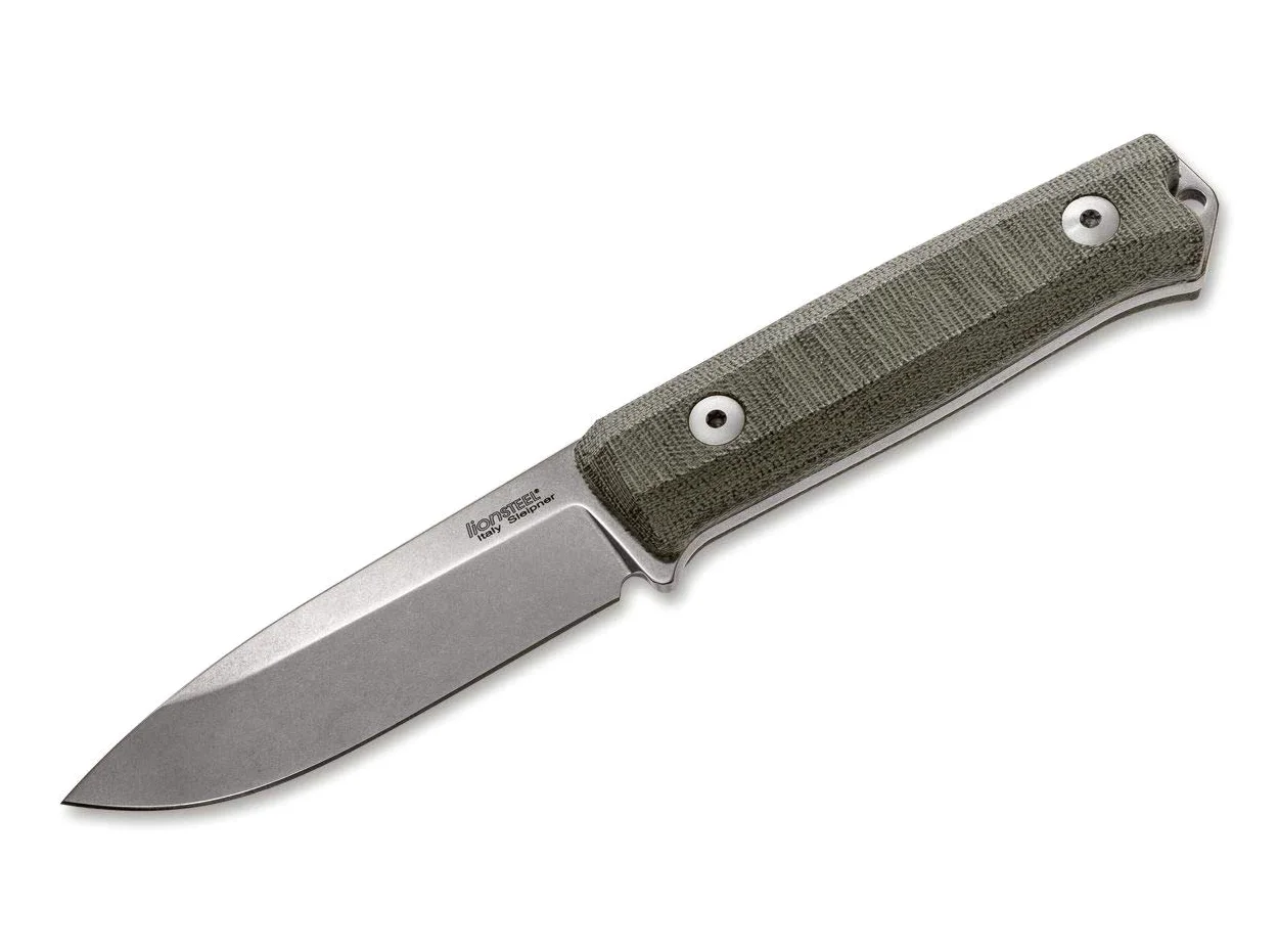 Lionsteel Unisex - Adulto B40 Canvas-Micarta Coltello da viaggio verde 22,7 cm