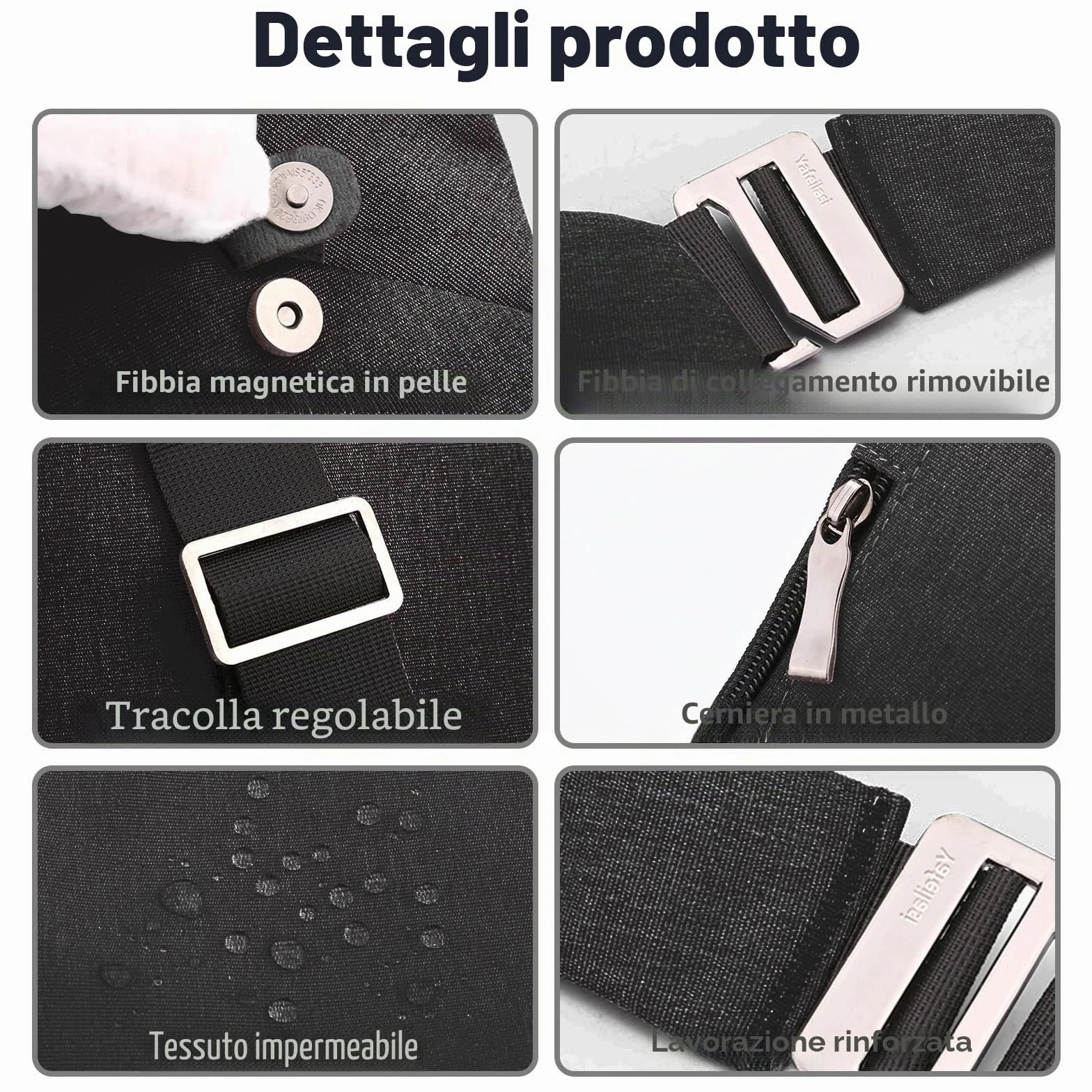 Borsa da viaggio antifurto monospalla grande capacità a tracolla al petto leggera per viaggi e sport
