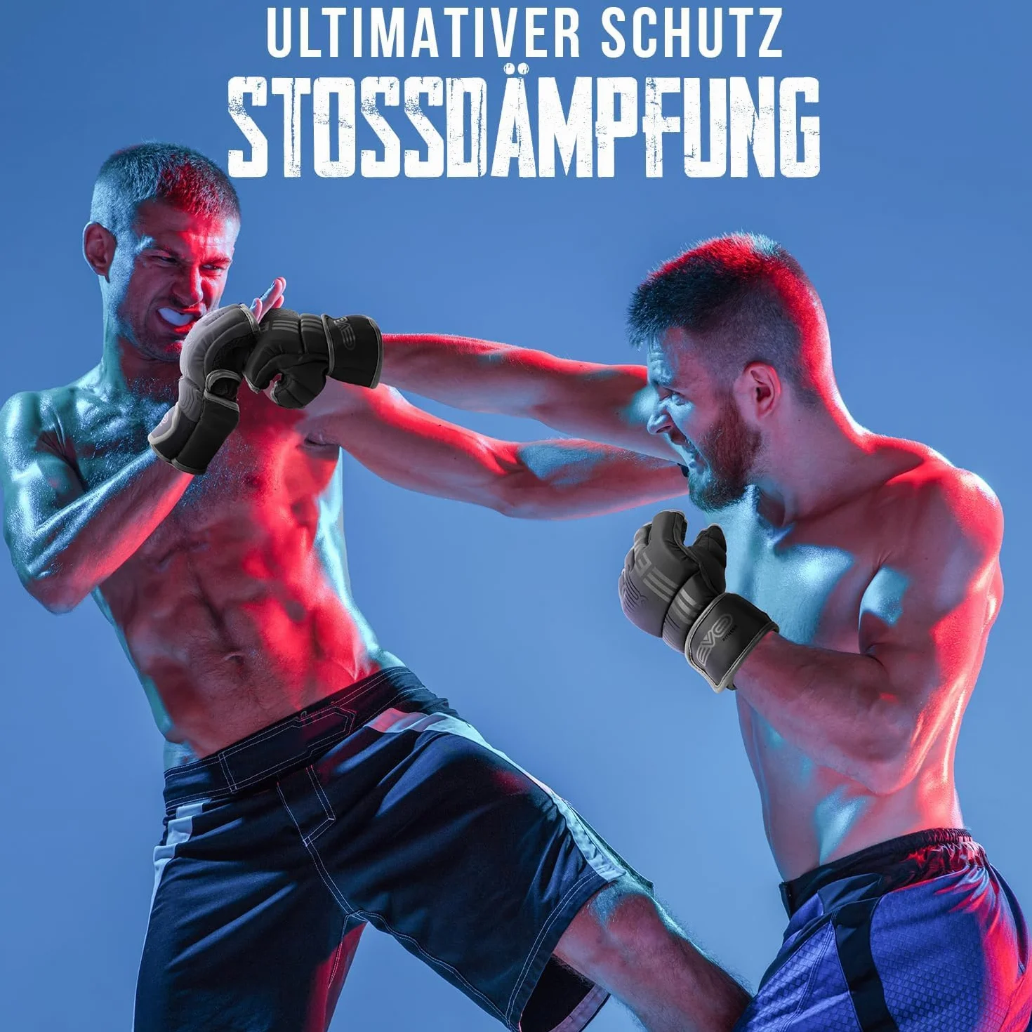 EVO Fitness Guanti MMA per Arti Marziali Grappling Sparring Muay Thai Taekwondo Boxe Karate Kickboxing Uomo Donna