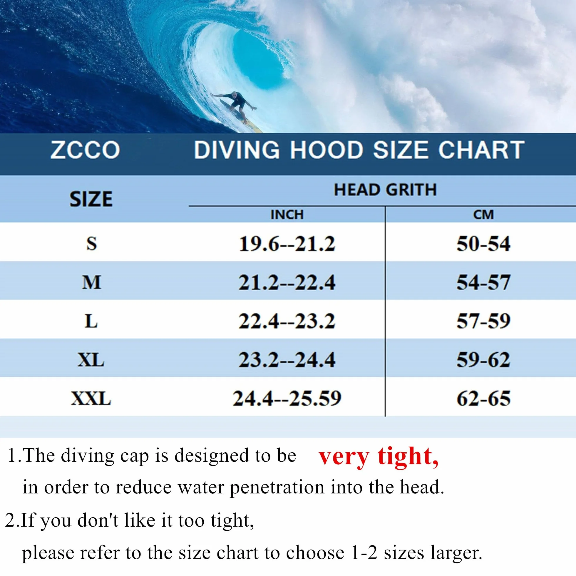 ZCCO Cappuccio Mute Neoprene 3mm/5mm per Sport Acquatici Snorkeling Kayak Vela