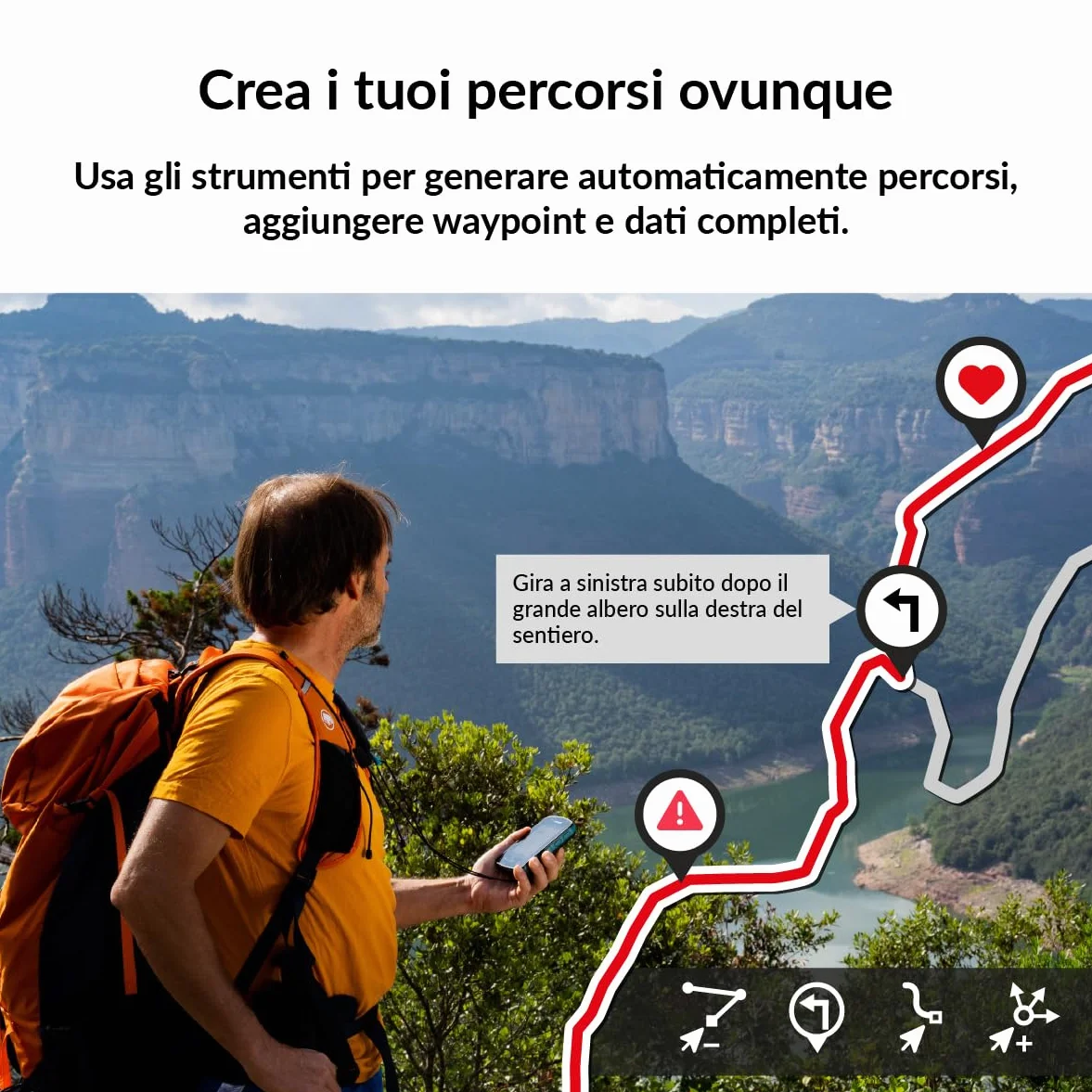 TwoNav Terra 64 GB navigatore GPS con mappa Italia TomTom, schermo wide 3,7 pollici per escursionismo MTB