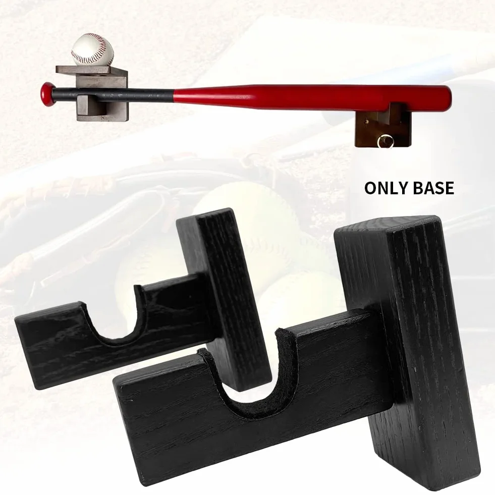 Supporti da parete per mazze da hockey in legno nero