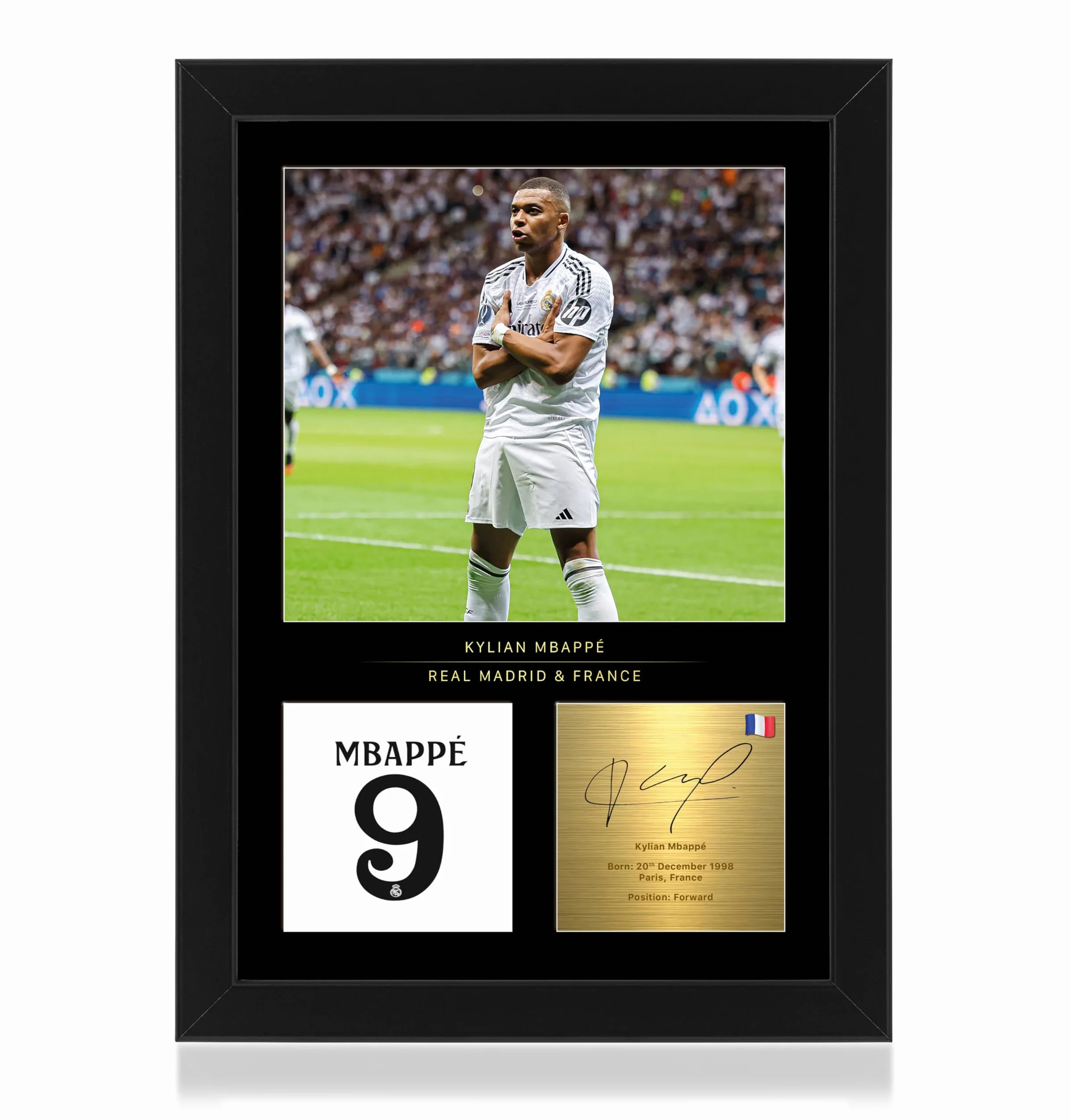 WIN FC Kylian Mbappe Espositore foto A4 firma digitale regalo fan Real Madrid