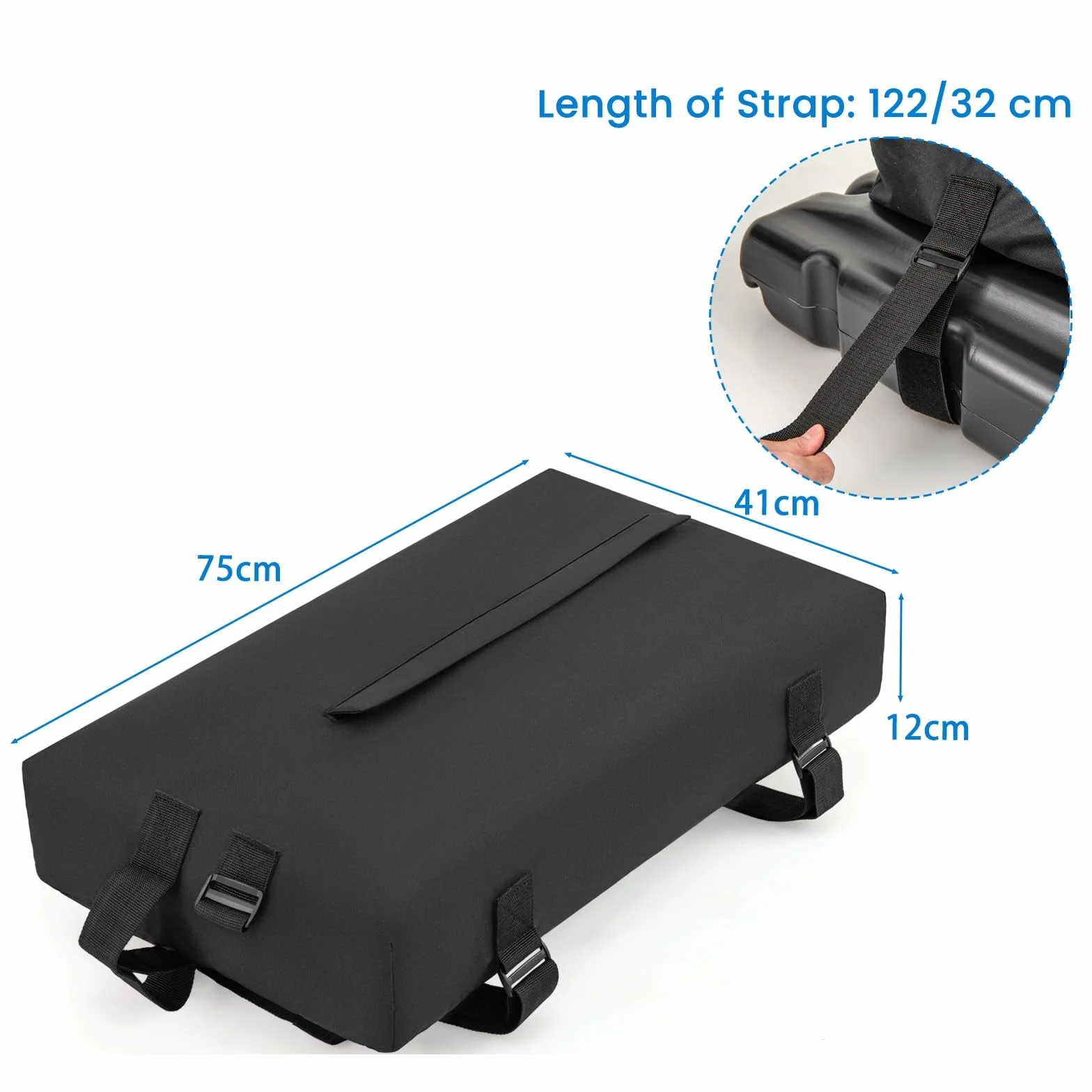 LIFEZEAL Borsa di Sabbia per Canestro da Basket 75x41x12 cm Tessuto Oxford 136 kg Nera