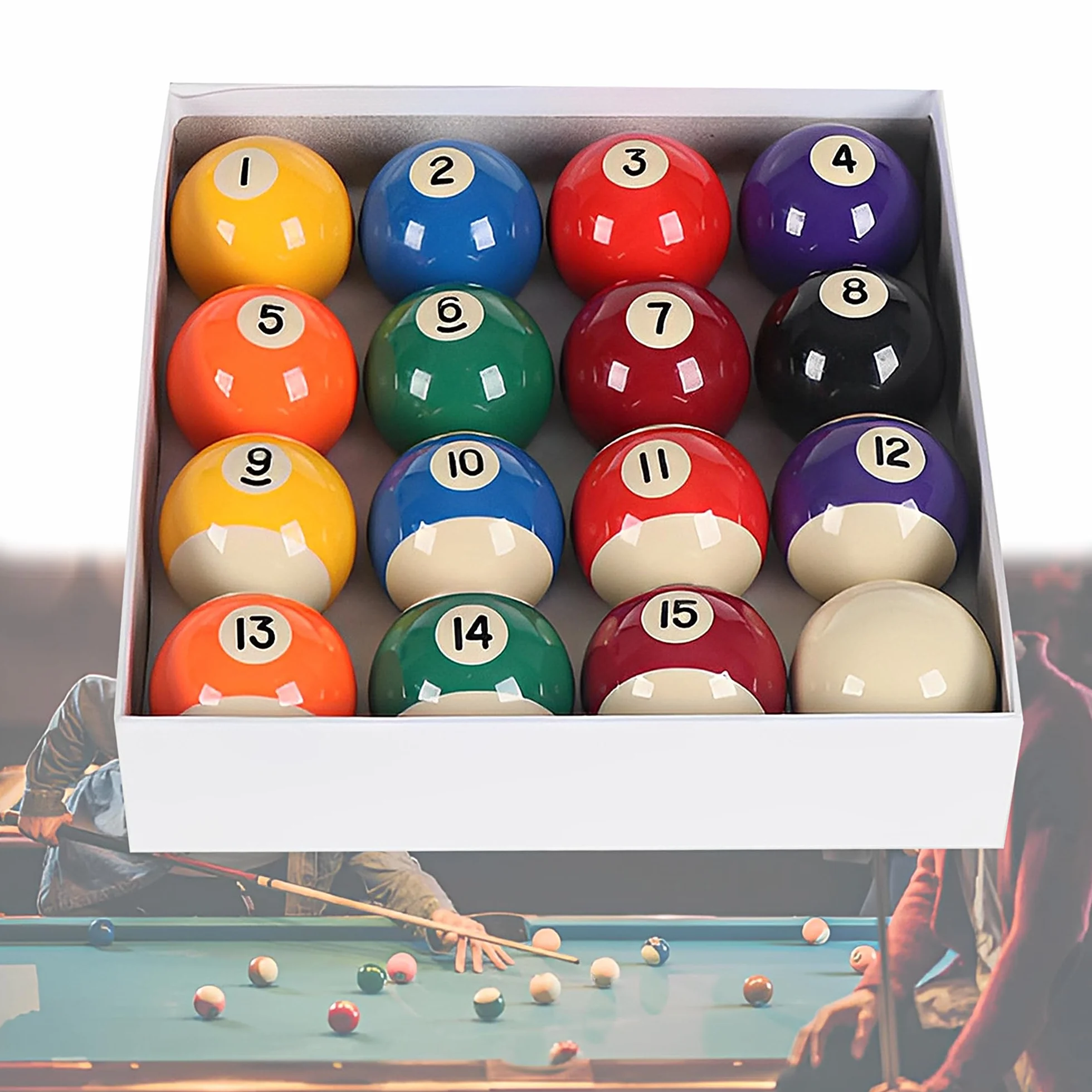 Palle Da Biliardo In Resina 57.2mm Multicolore Americane Pois e Strisce