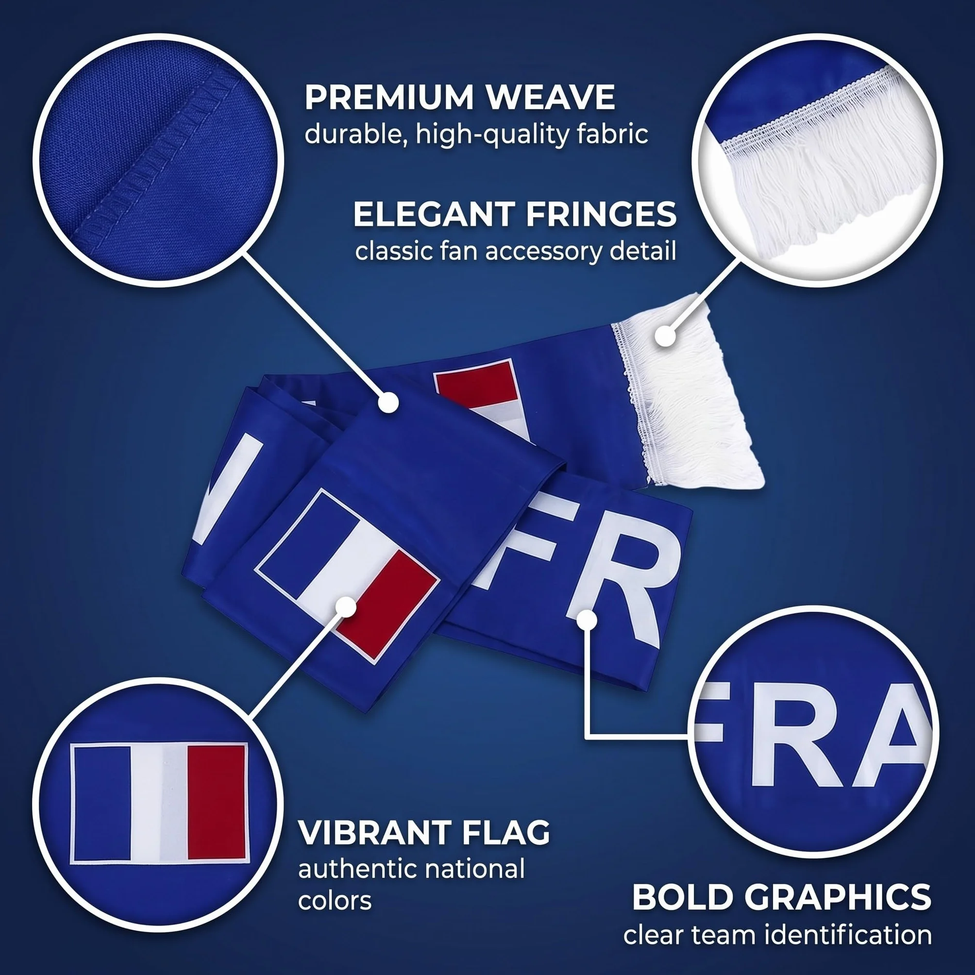 Sciarpa Tifoso Equipe De France Jacquard 2 Pezzi