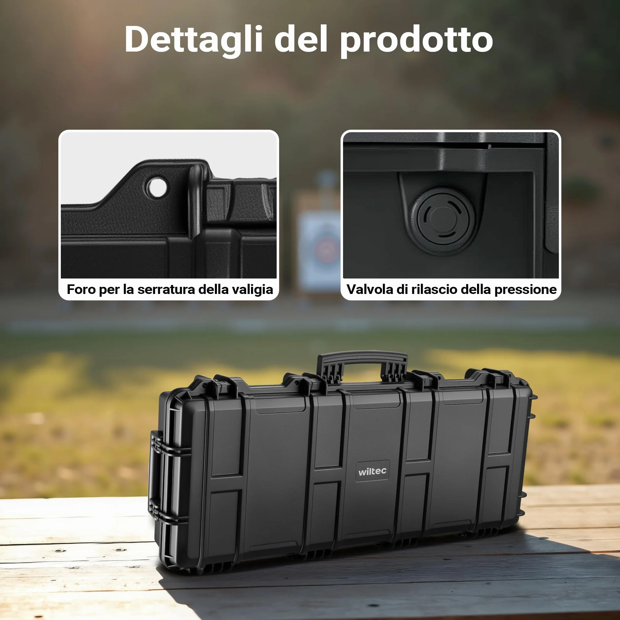 Wiltec Valigetta porta armi 97,8 x 42 x 17,3 cm per armi lunghe