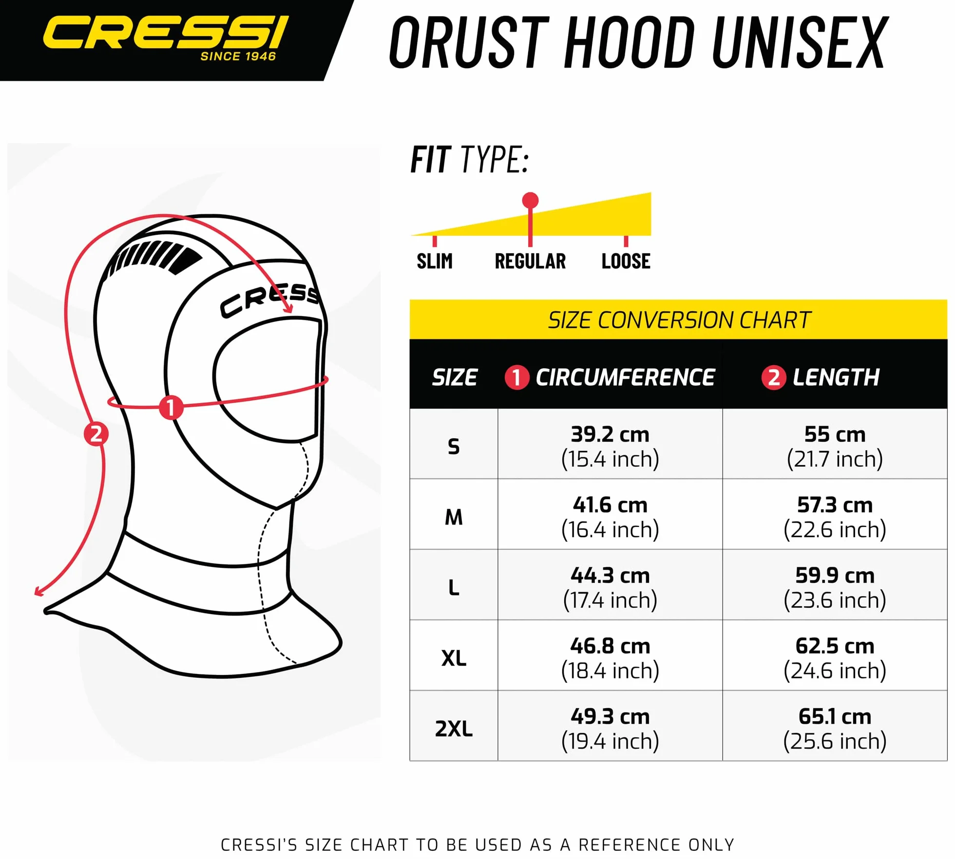 Cressi Orust Unisex Hood 5mm Neoprene Cappuccio Mute per Immersioni Snorkeling Nuoto Sport Acquatici Nero