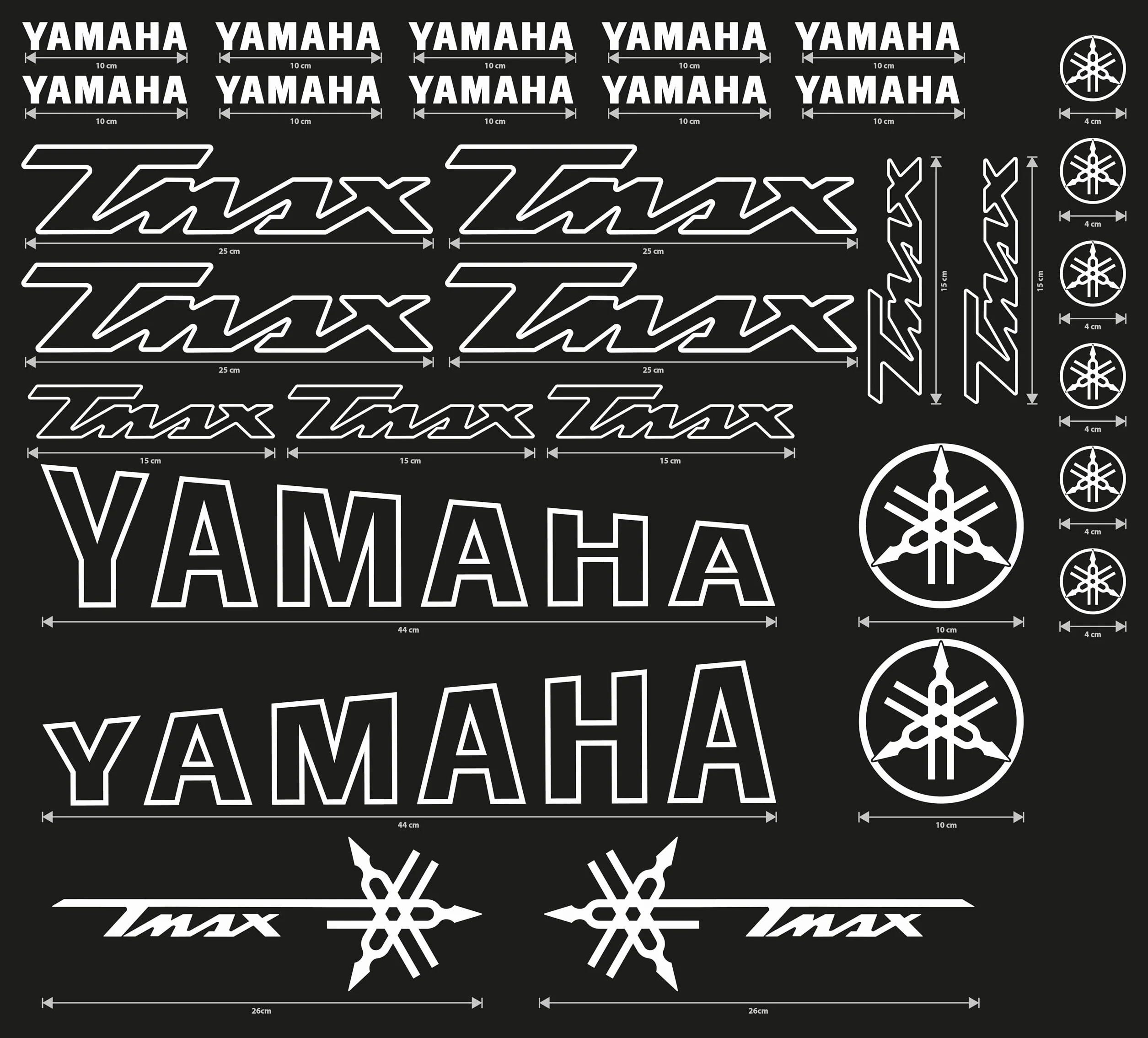 Adesivi Compatibili con Yamaha TMAX 500/530 / 560 – Kit Sticker Moto Scooter in Vinile Alta Qualità – Impermeabili, Resistenti UV – Facile Applicazione – Vari Colori