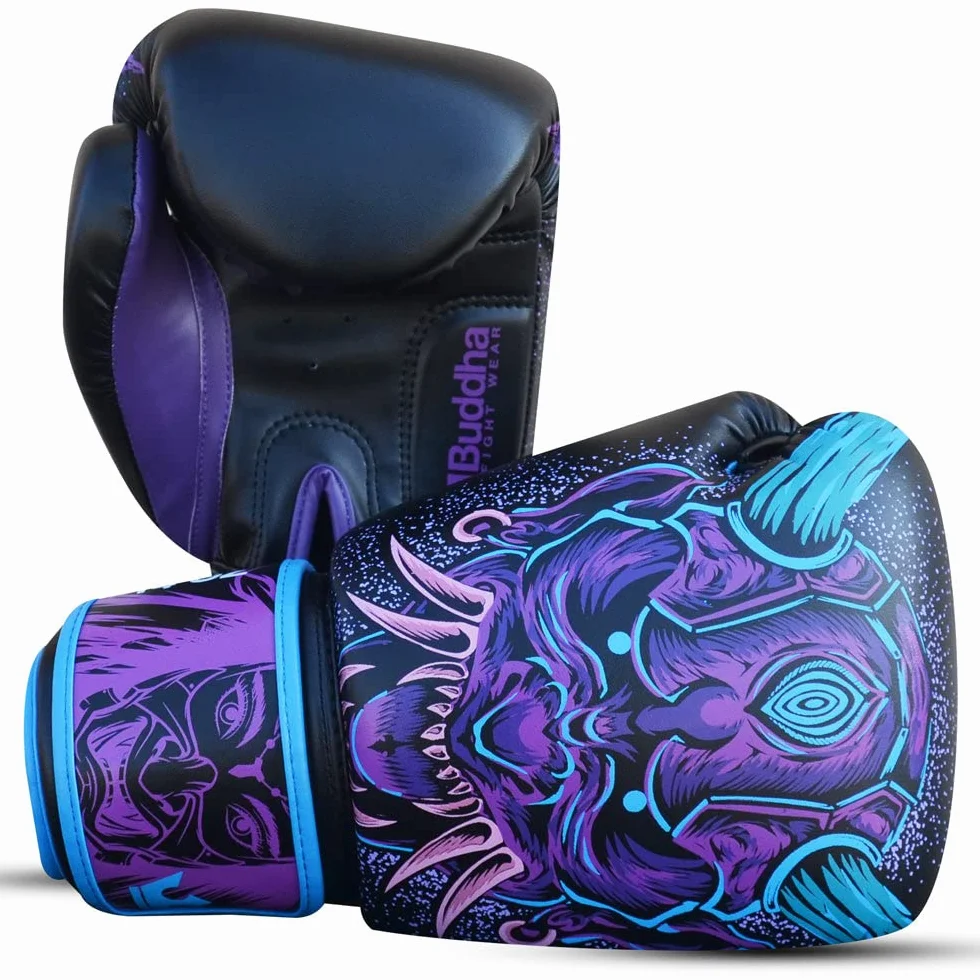 BUDDHA FIGHT WEAR Guantoni da boxe Fantasy Luzbel Muay Thai Kick Boxing Pelle sintetica