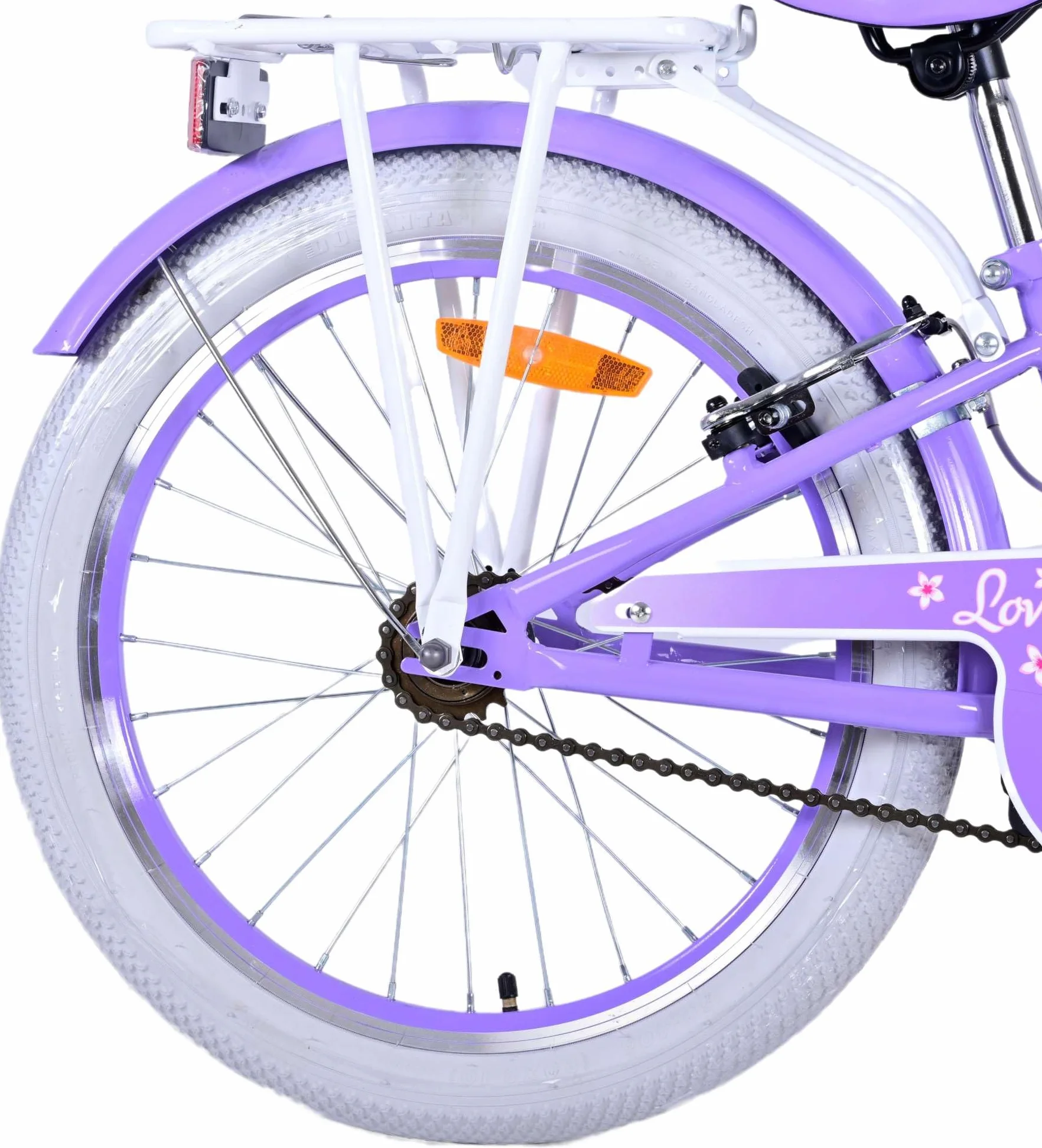 Bicicletta per bambine 20 pollici 6-8 anni con cestino e portapacchi fuxia