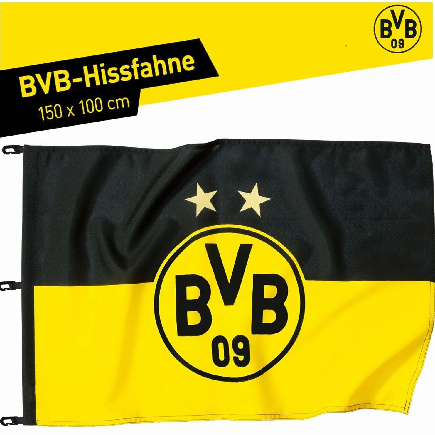Borussia Dortmund Bandiera di sollevamento 150x100 nero-giallo