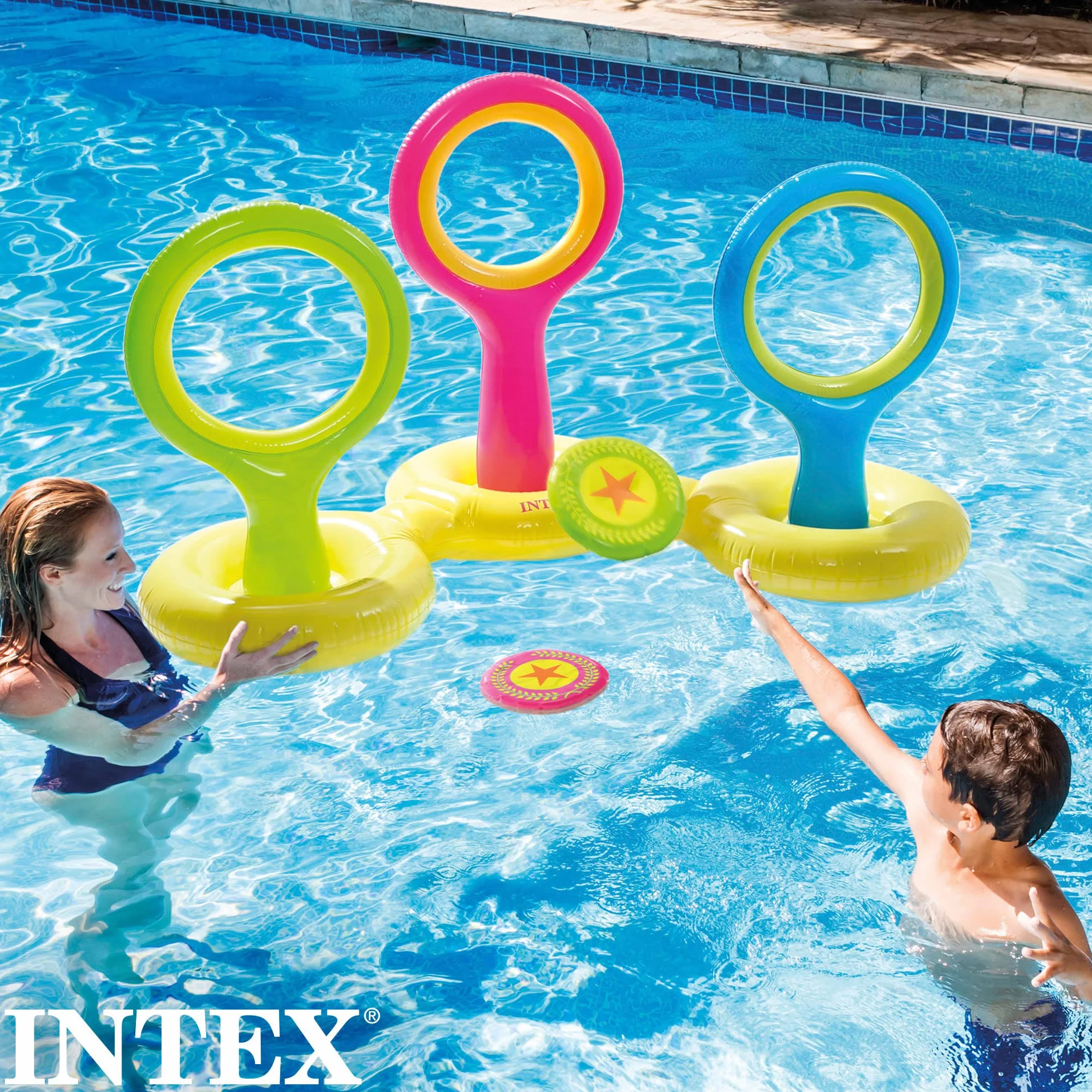 Intex 57510NP Gioco Del Disco Gonfiabile Galleggiante Vinile Multicolore 178x102x104 cm