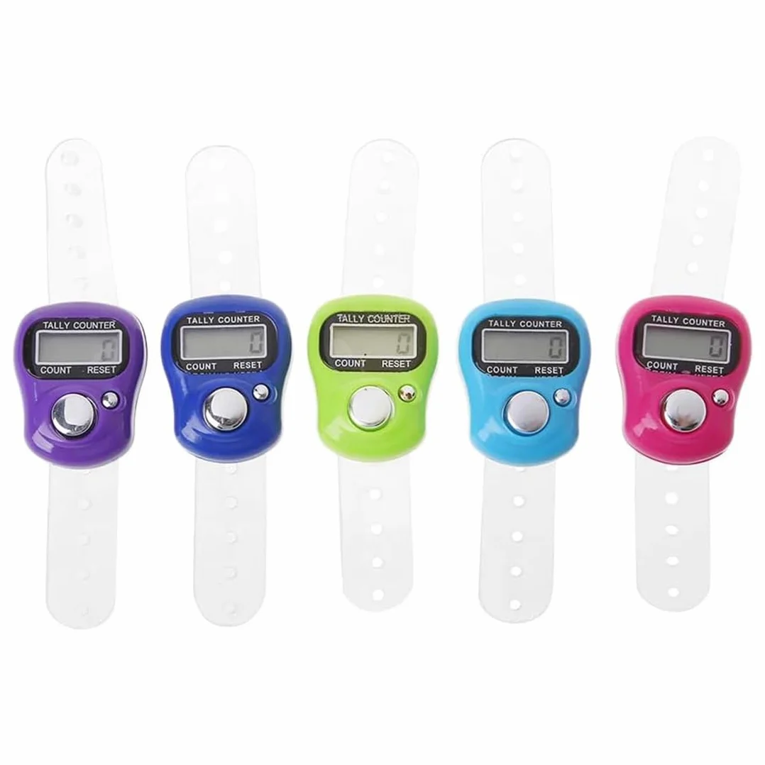 Contatori Digitali a Dito 6 Pezzi Display LCD 5 Cifre per Inventario Sport Golf