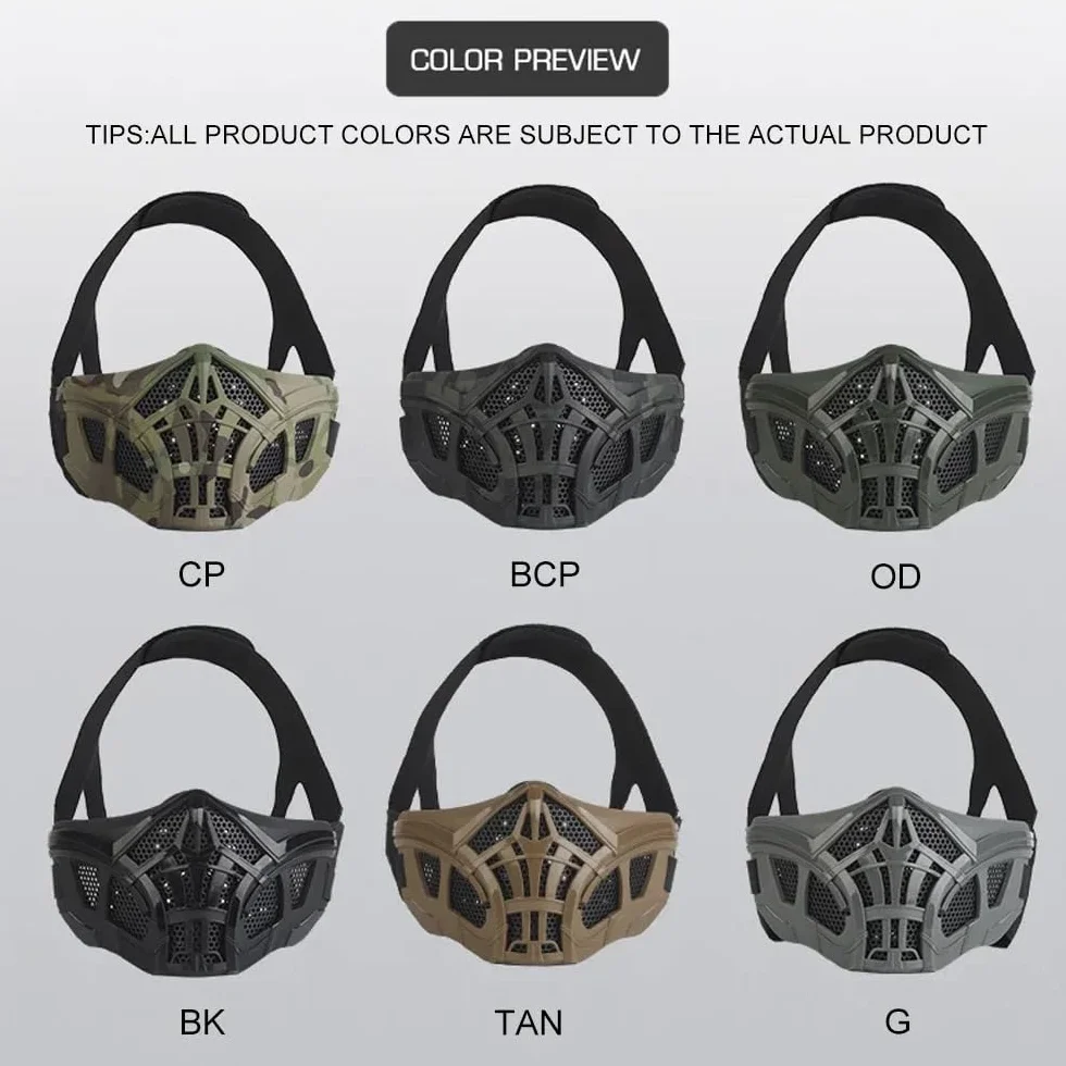 Peminkoo Maschera Tattica Mezza Faccia Paintball Airsoft Protettiva Scorpione Design Silicone