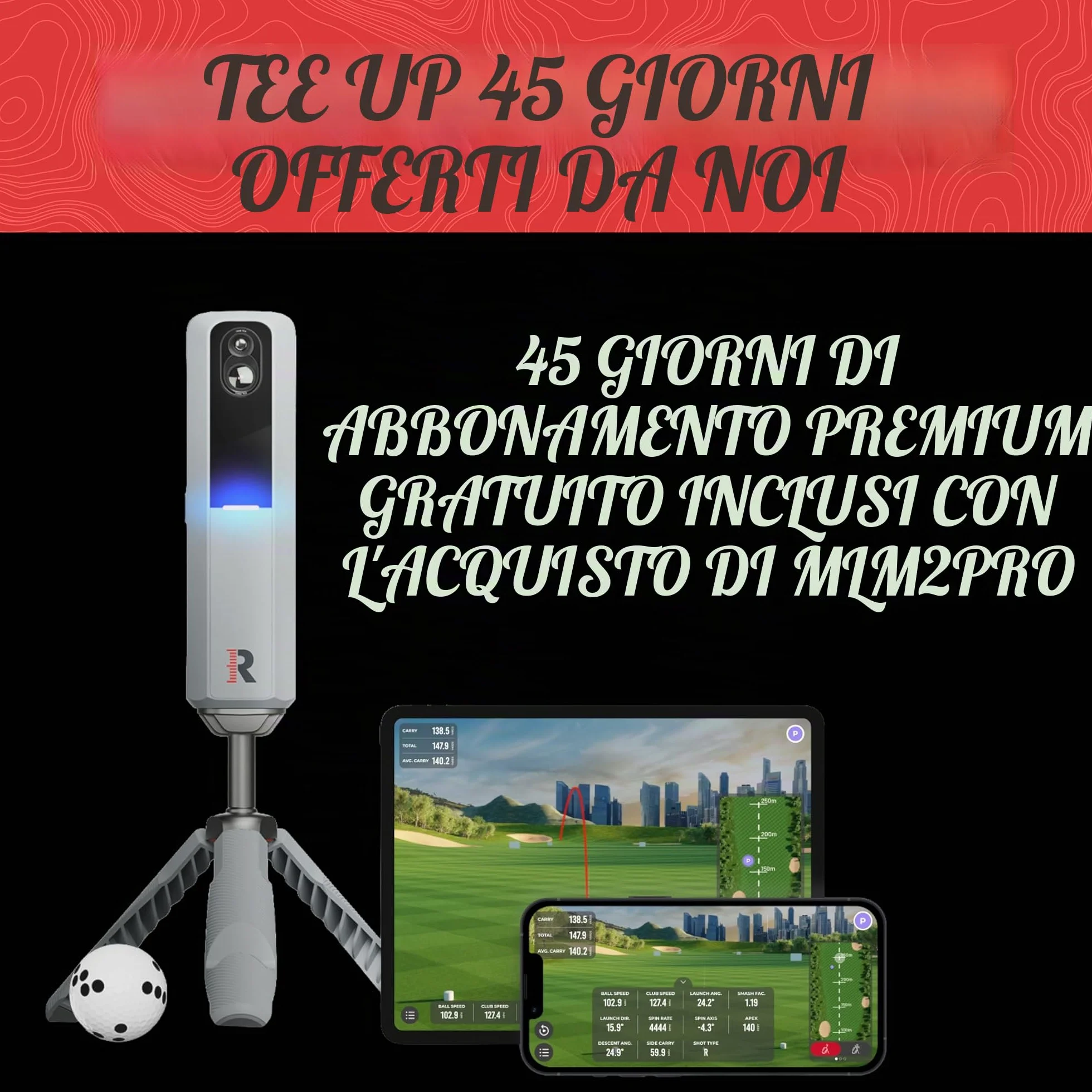 Rapsodo MLM2PRO Mobile Launch Monitor + Simulatore Golf