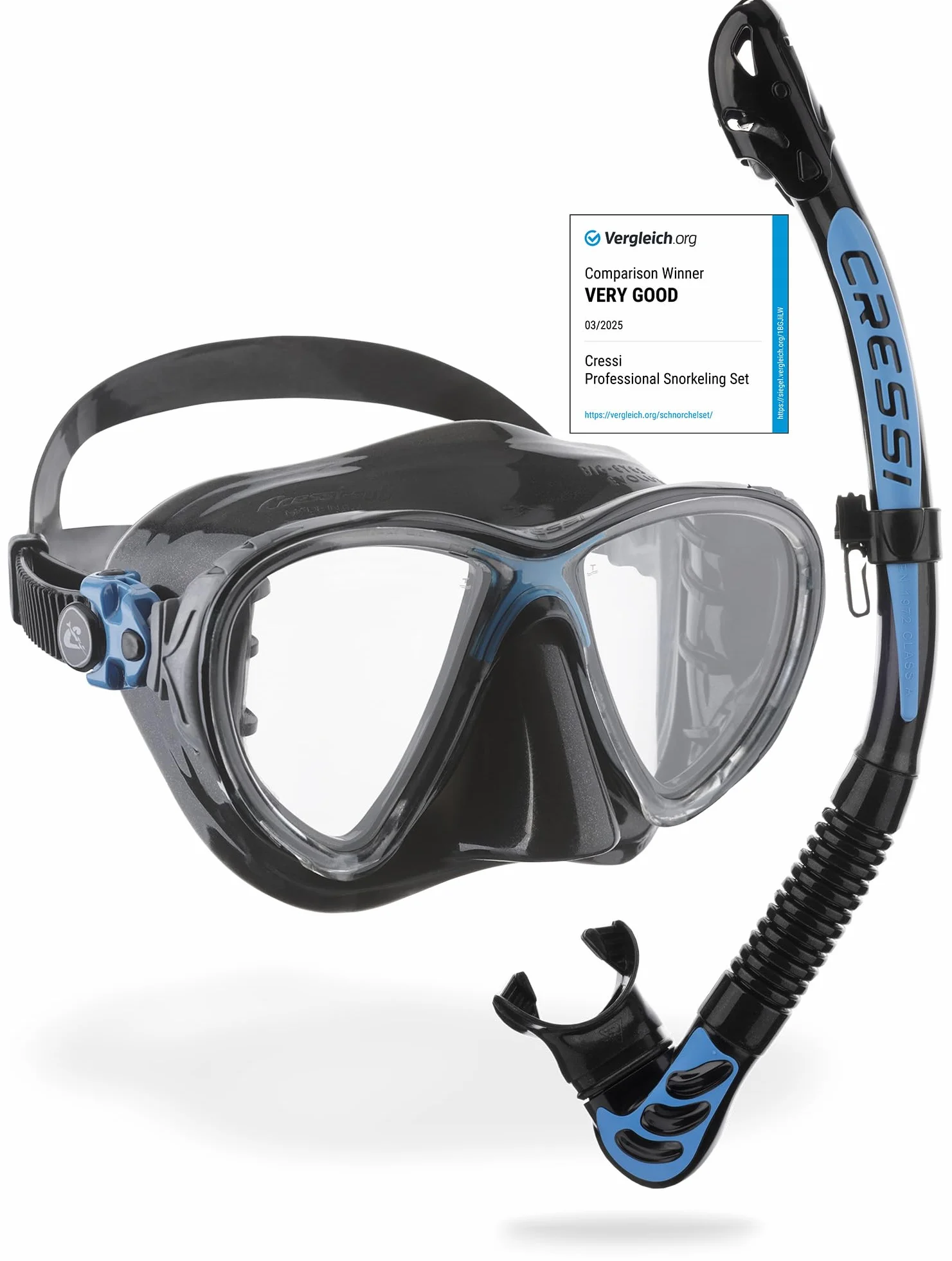 CRESSI Big Eyes Evolution Mask Alpha Ultra Dry Snorkel Set Maschera Snorkeling Immersioni