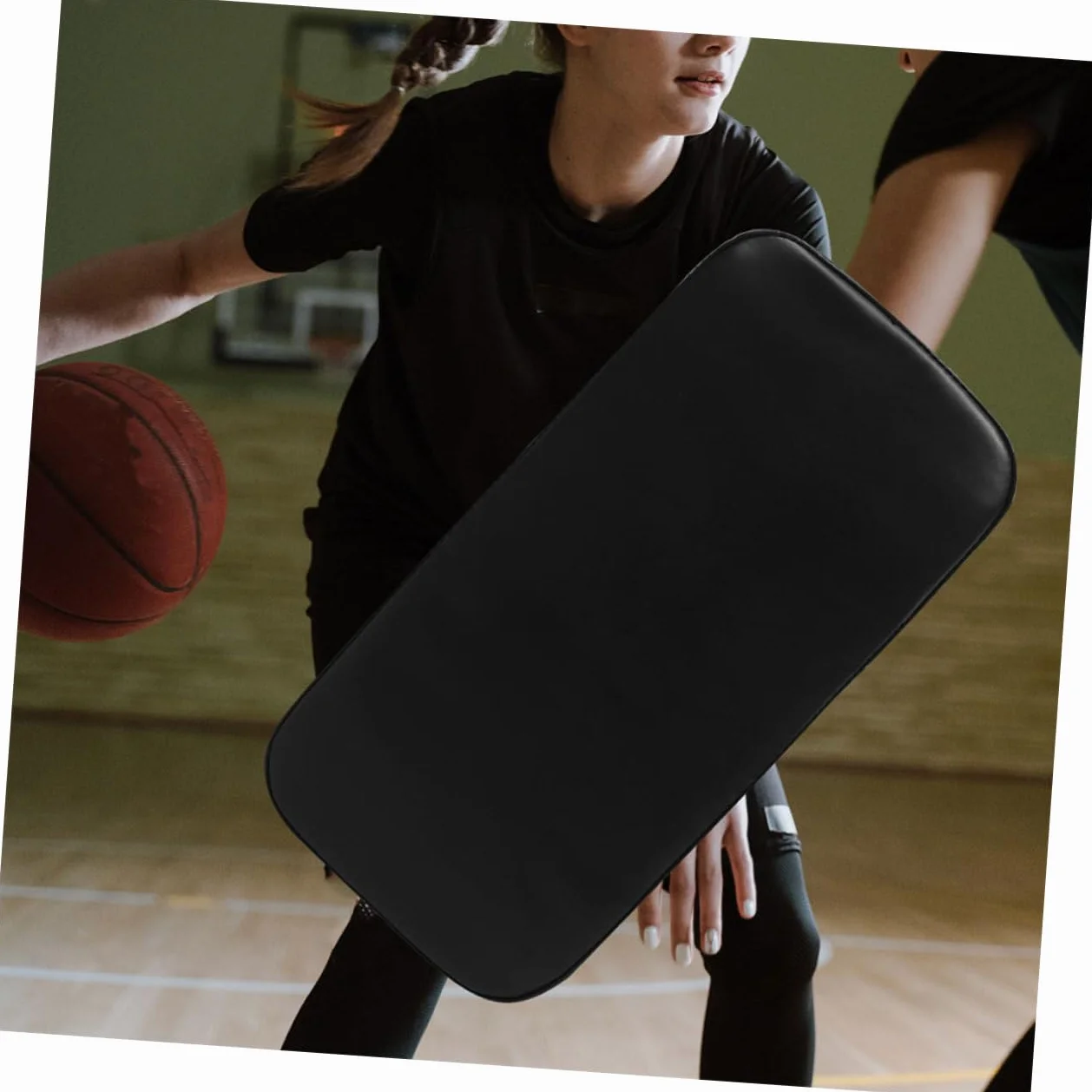 Cuscino in Pu Leather Basket 2 Pezzi Allenamento Nero Stabilità Visione Giovani Giocatori