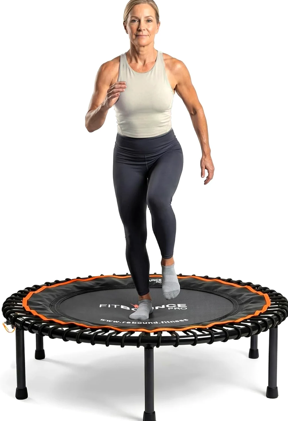 FIT BOUNCE PRO Mini Trampolino Elastico Fitness Professionale Comprensivo di Custodia e Dispositivo di Conteggio dei rimbalzi. Compreso DVD Fitness