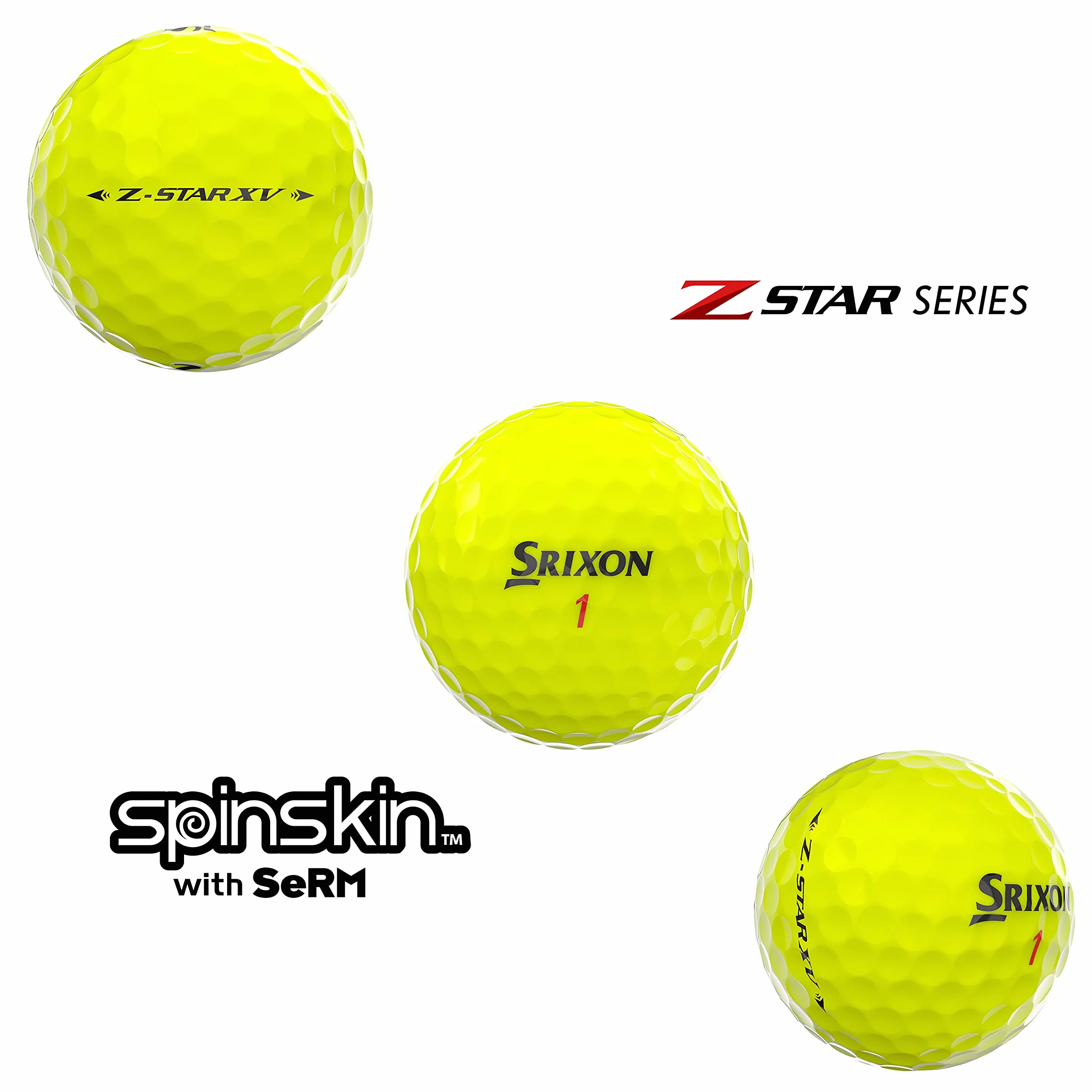 Srixon Z Star XV 7 Tour Yellow Dozzina Palline da Golf Uretano 4 Pezzi