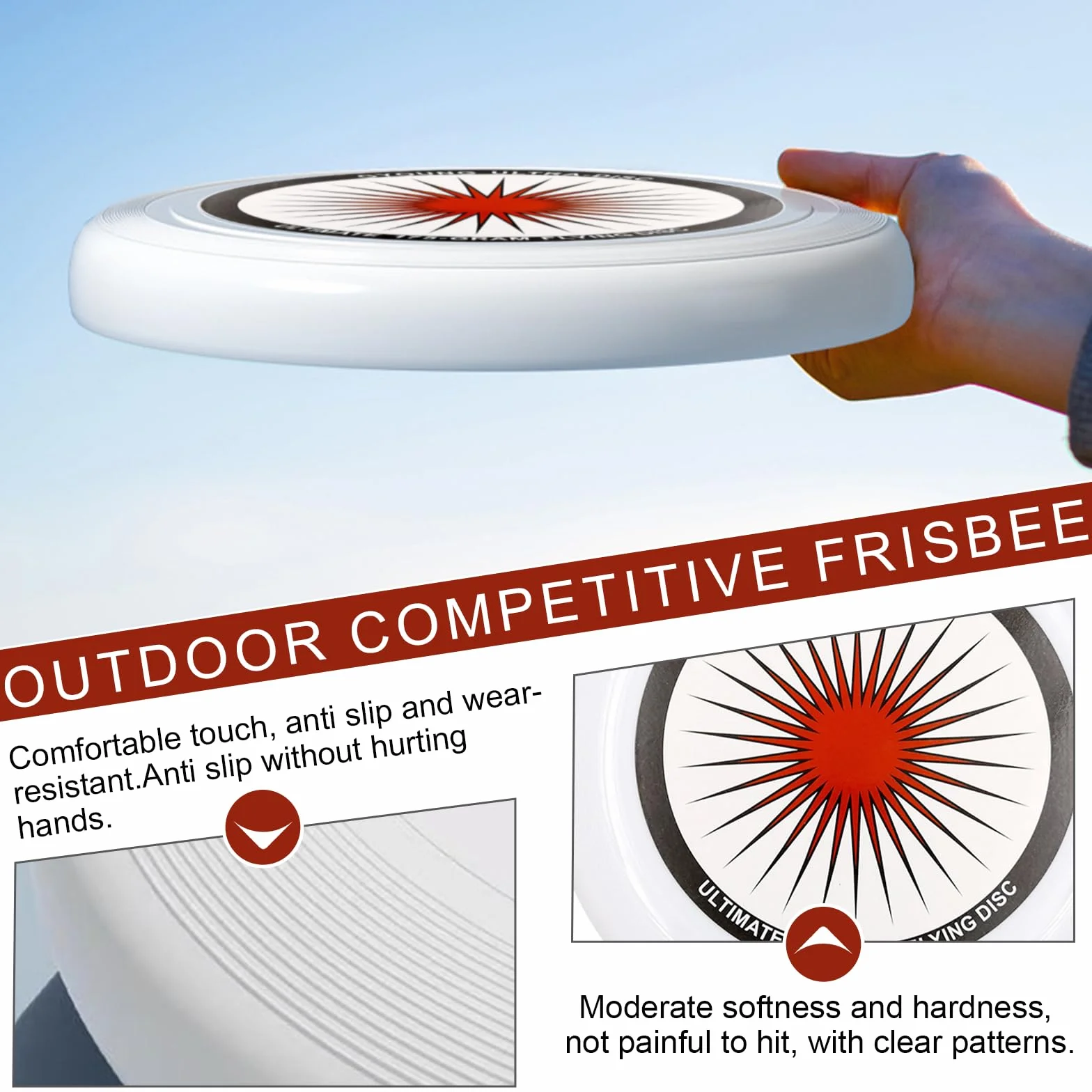 Frisbee competitivo 175g Ultimate professionale all'aperto con borsa di stoccaggio