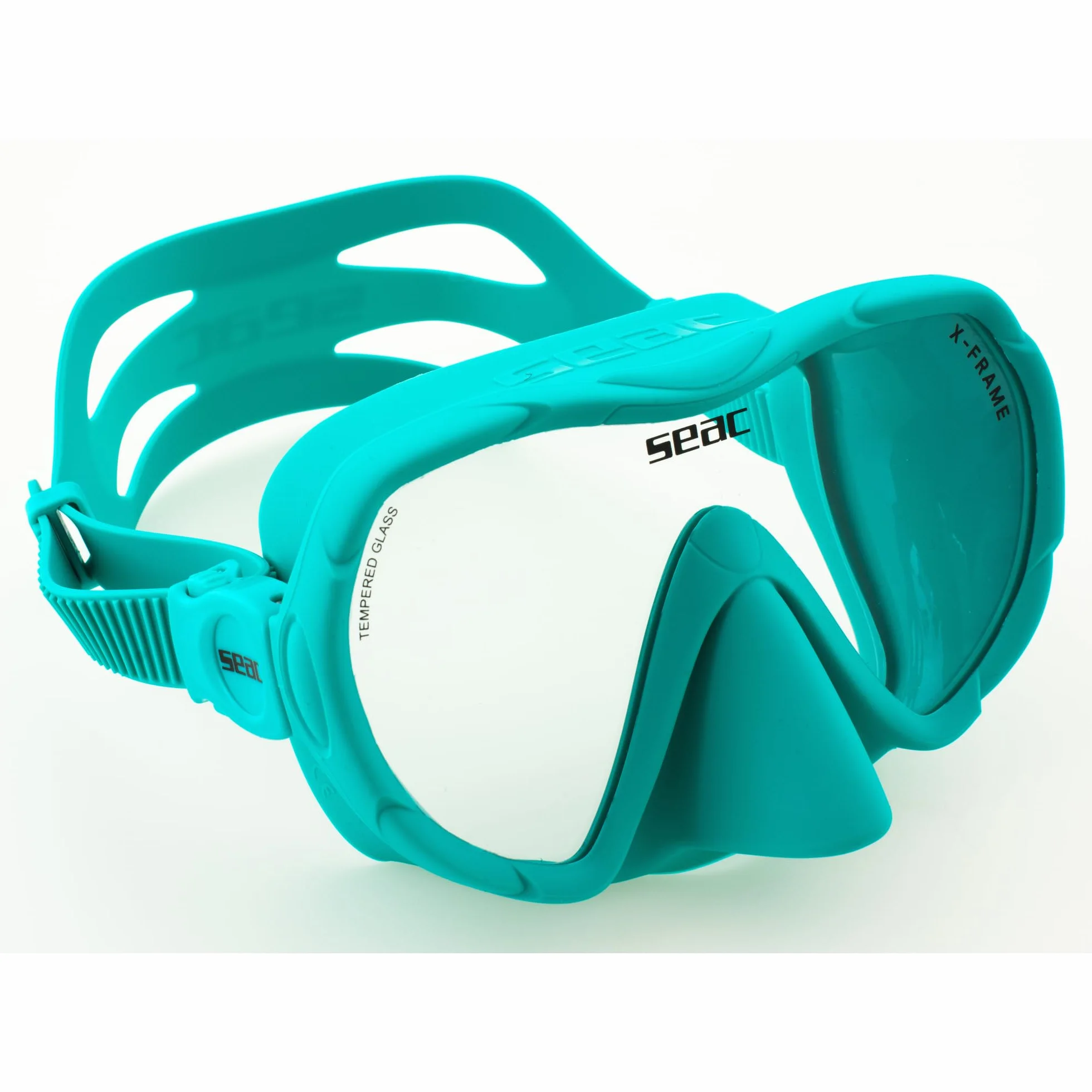 SEAC Set Bis X-Frame Dry – Set Snorkeling Adulto con Maschera Frameless Monolente in Vetro Temperato e Snorkel Dry Top | Silicone, Valvola di Spurgo e Boccaglio Ergonomico per Immersioni e Snorkeling