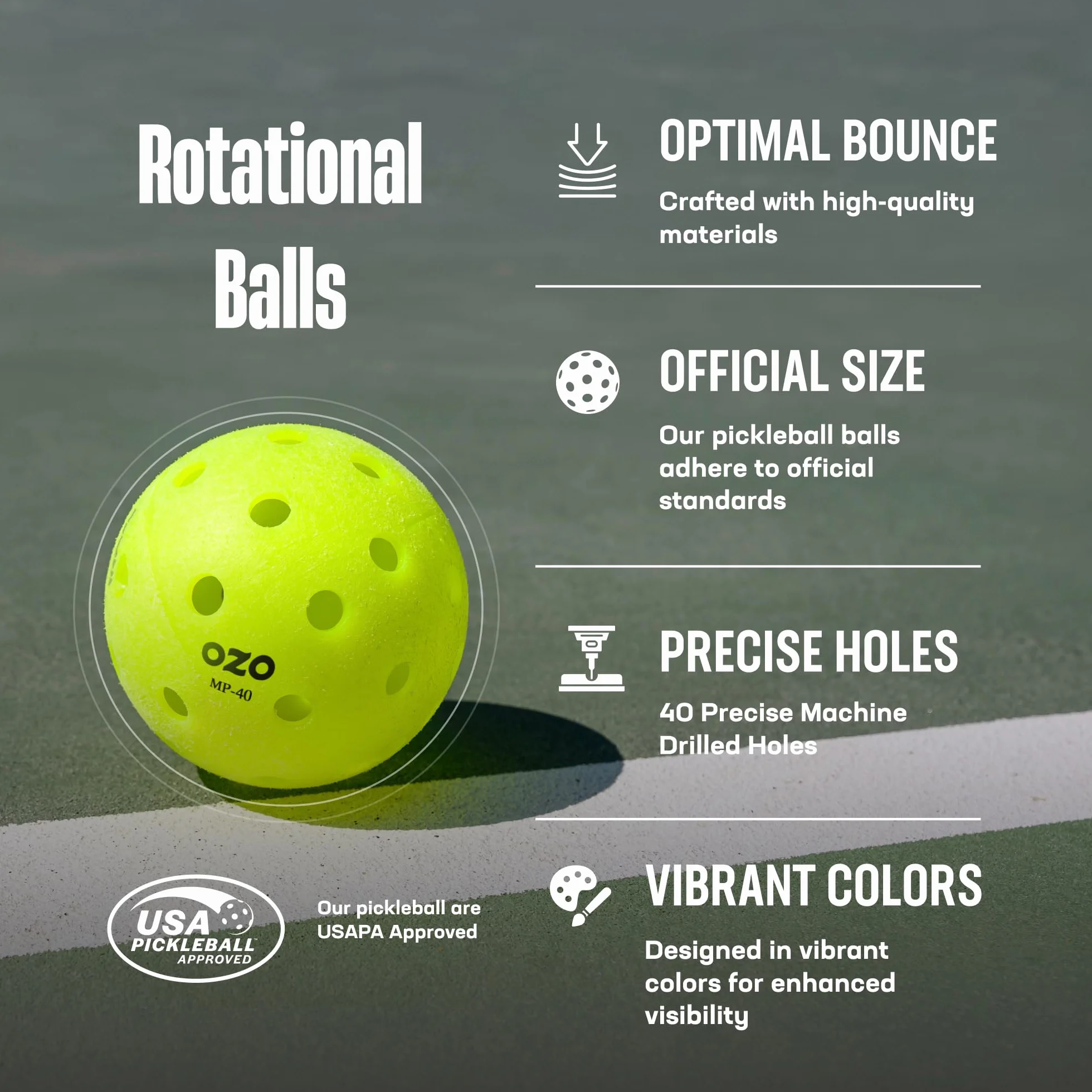 OZO Indoor Pickleball Ball Set