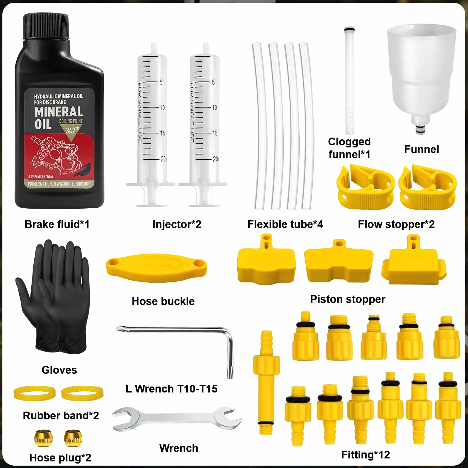 Kit Spurgo Freni Idraulici per Shimano TEKTRO MAGURA SRAM MTB 150ML Olio Minerale