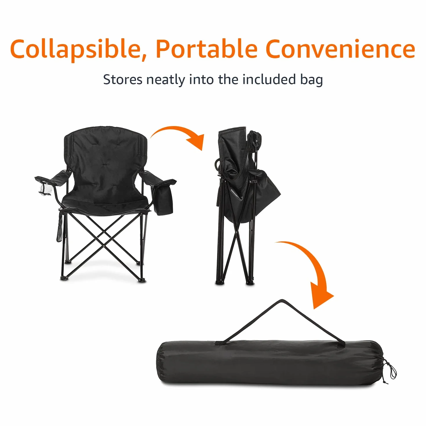 Amazon Basics Sedia da campeggio con tasca termica