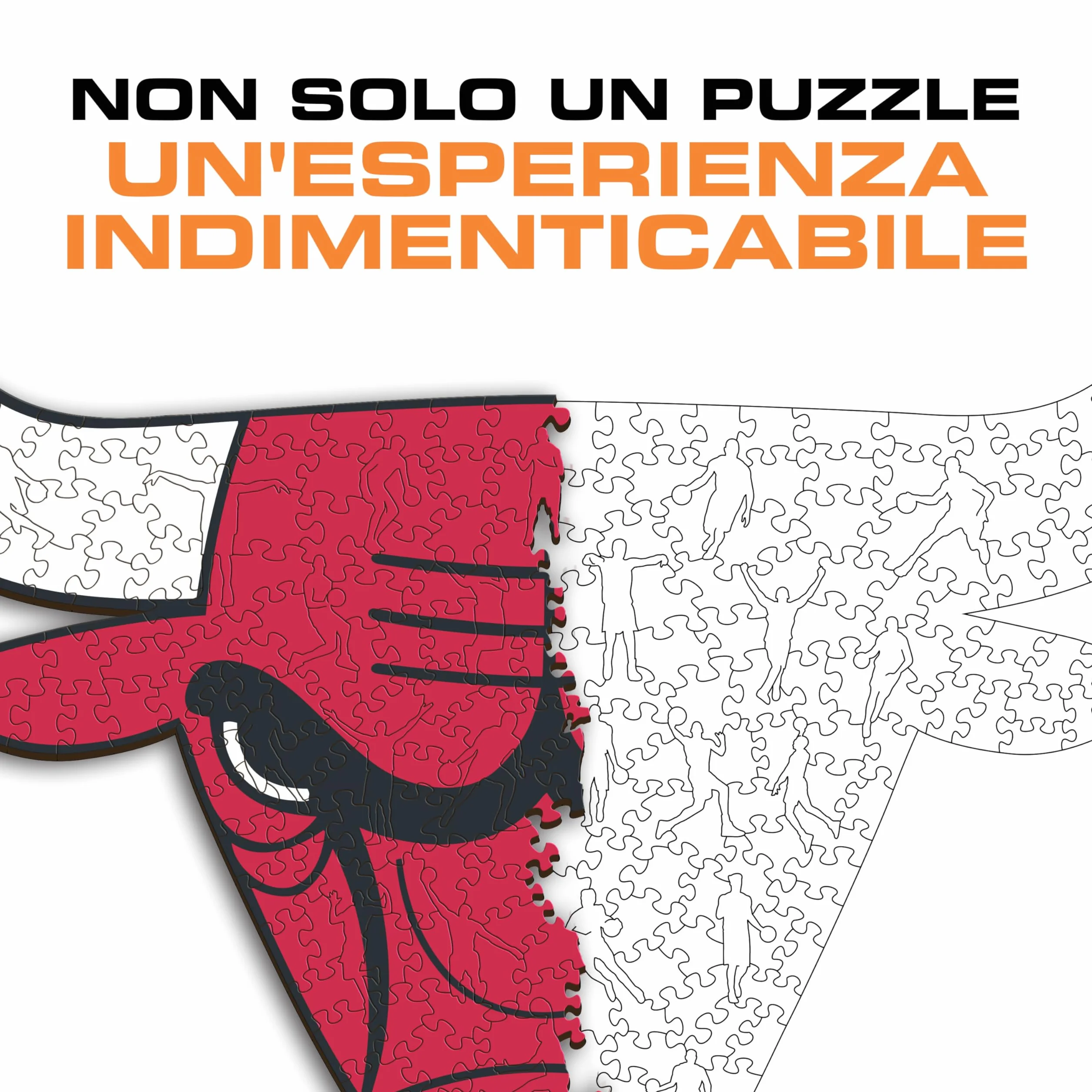 Iconic Puzzles Chicago Bulls Logo Puzzle Legno Ufficiale NBA 150 Pezzi Sostenibile