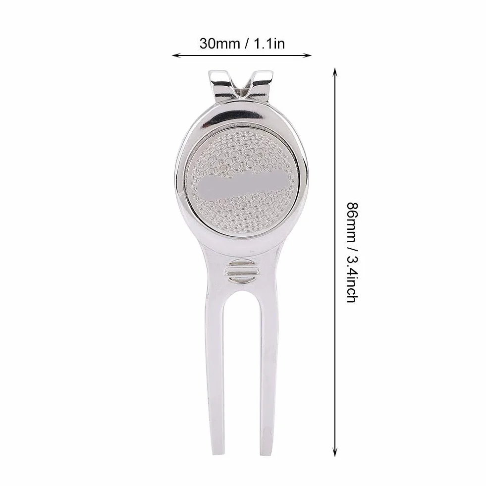 Tbest Divot Repair Tool Lega di Zinco Magnetico Ball Marker Argento D102