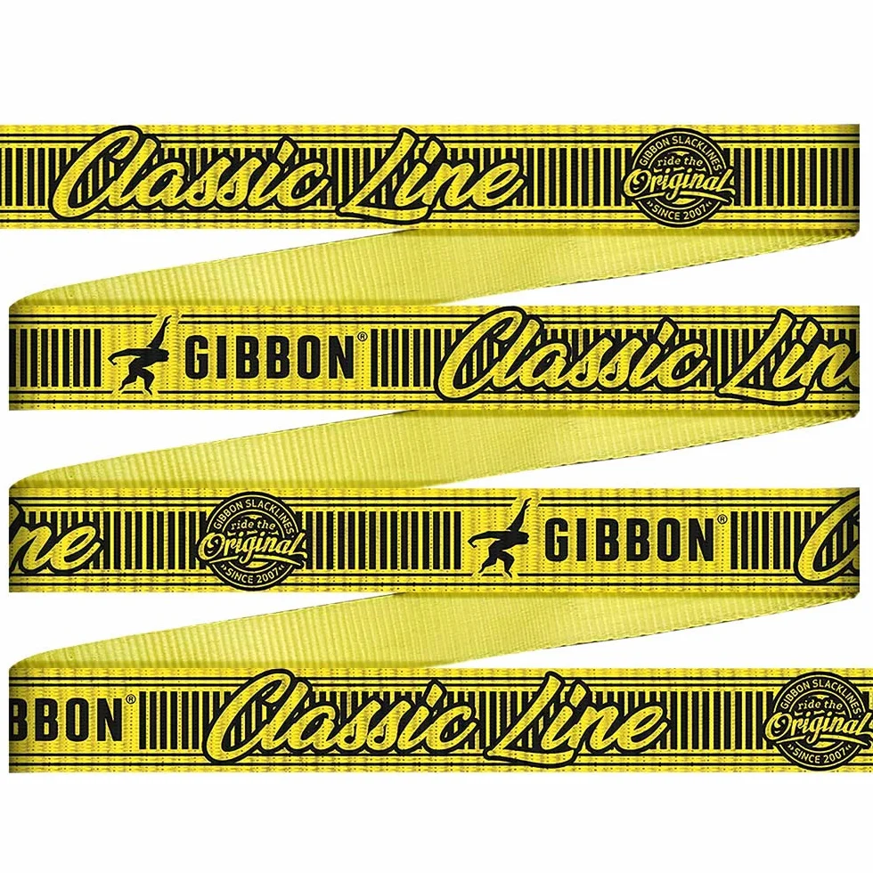 Gibbon Slacklines Classic zestaw slackline 15 m giallo