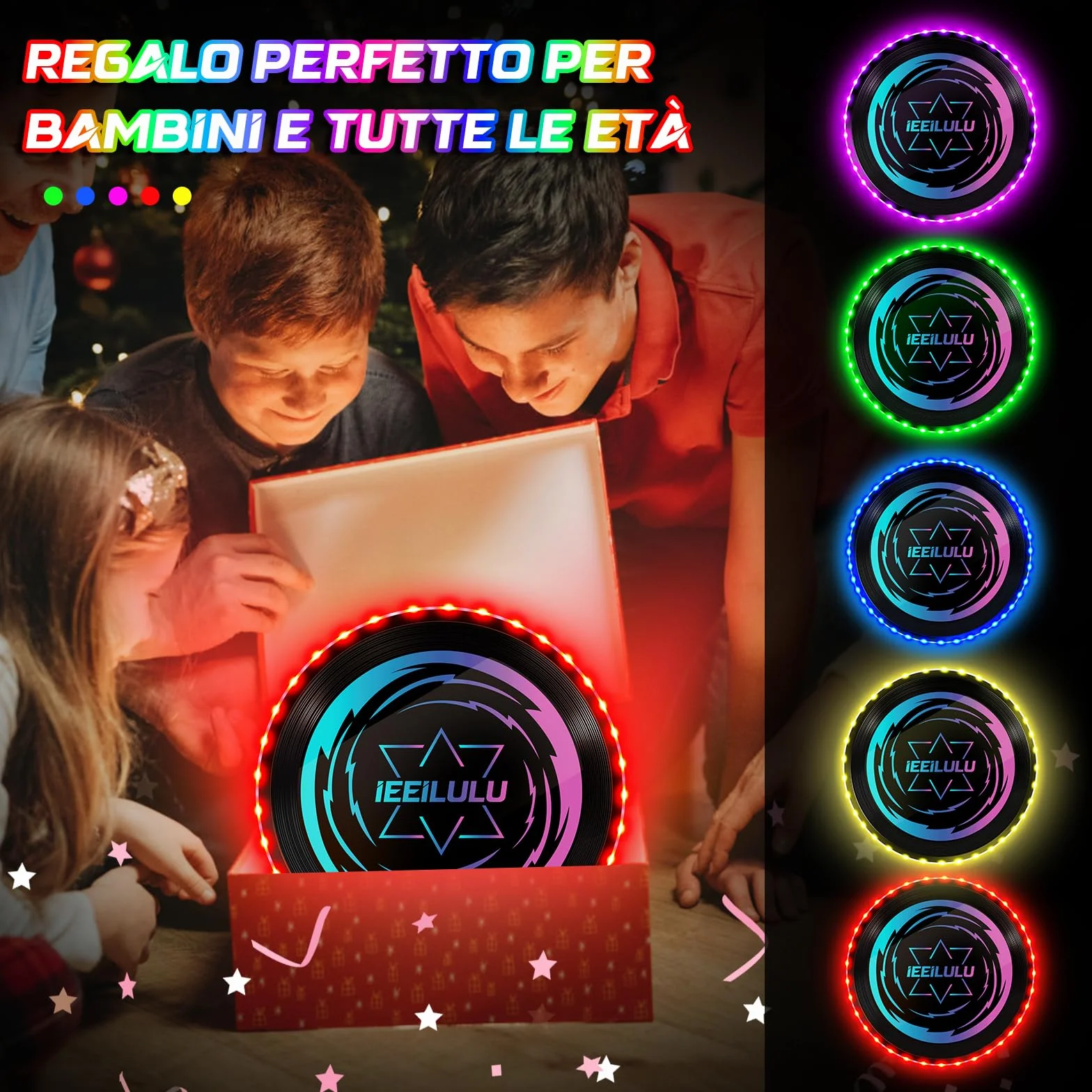 Disco da Lancio Illuminato 49 LED Frisbee da Competizione Funsport per Adulti Bambini