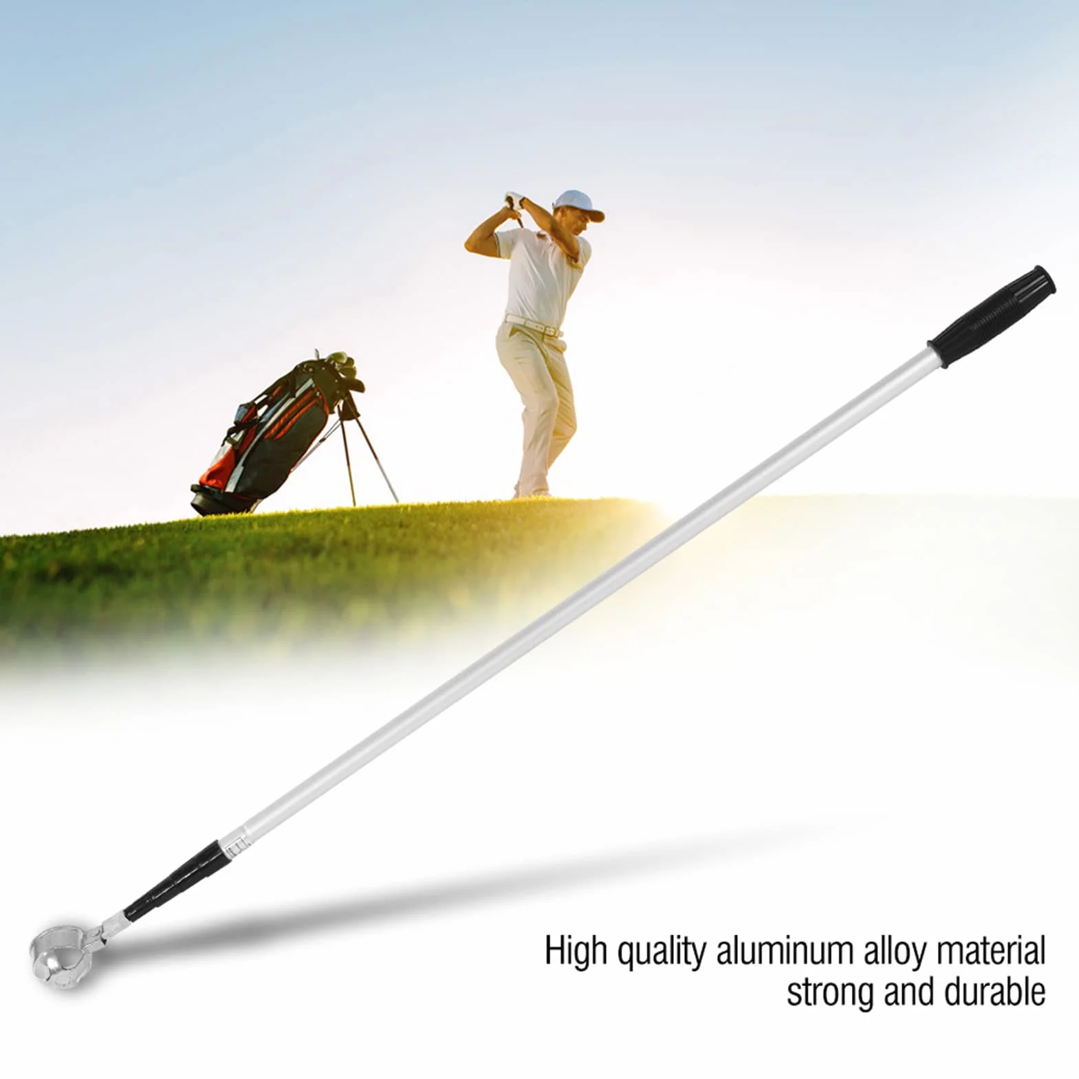 Agatige Retriever per Palline da Golf, Recuperatore per Palline da Golf in Lega di Alluminio Telescopico per Strumento Ventosa per Raccogliere Palline da Golf