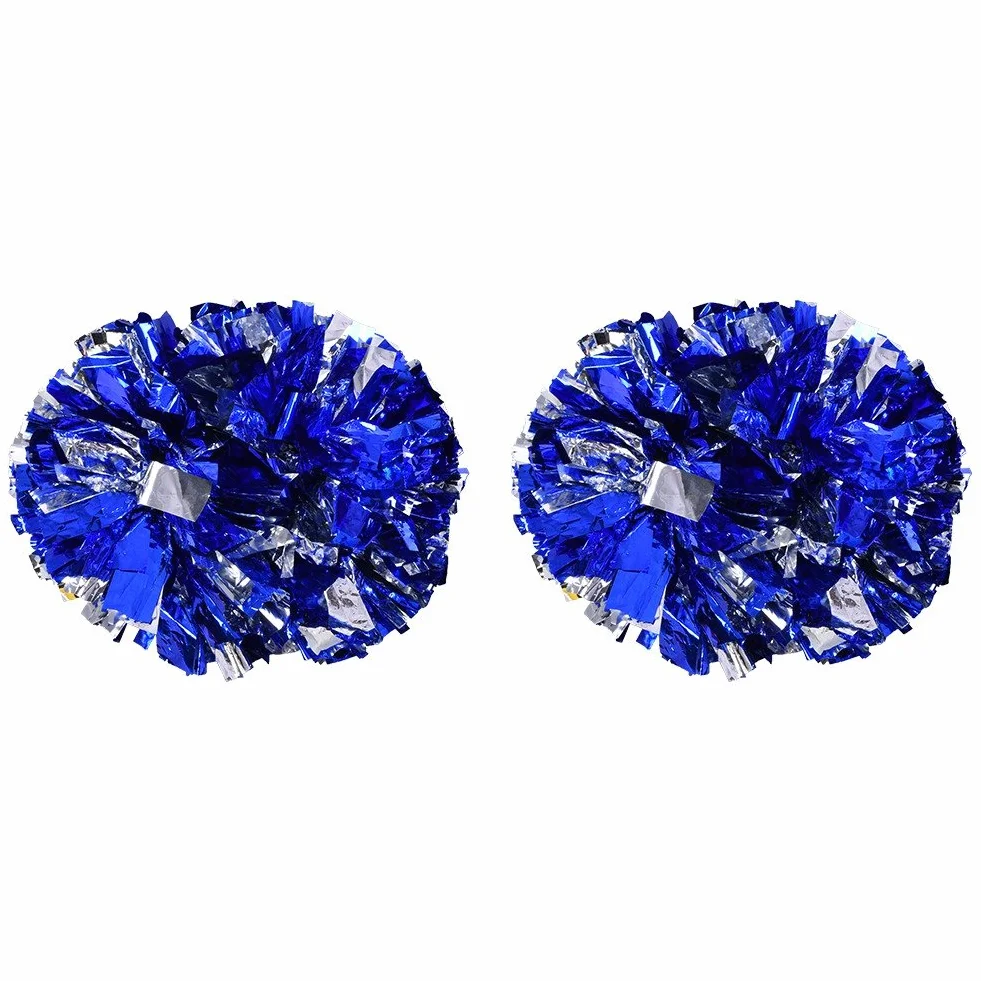 Dilwe Cheerleader Pom Poms 8 Colori Plastica Mano Fiore Palla per Sport Scuola Competizione Argento Blu