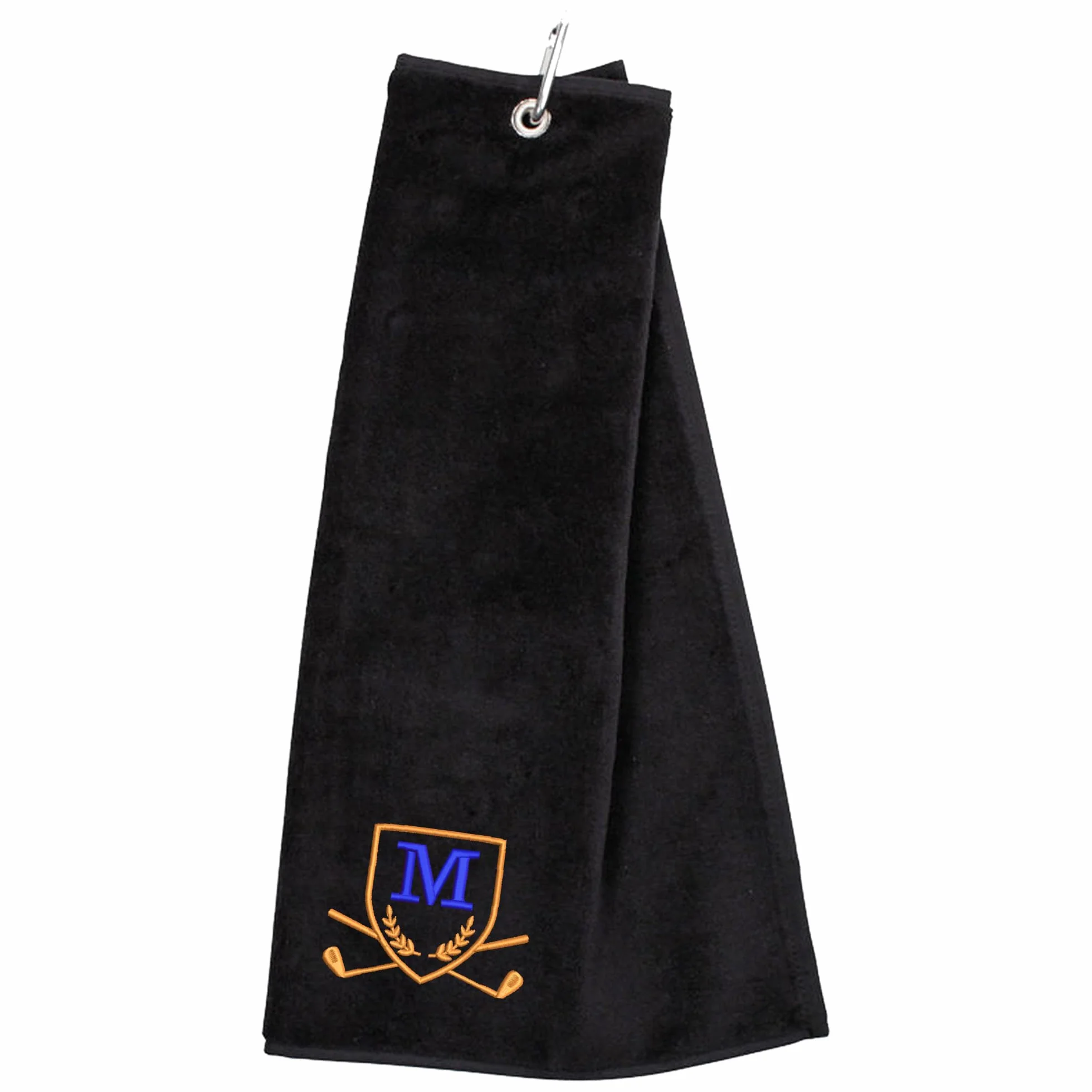Asciugamano da golf personalizzato con monogramma ricamato 50x40 cm moschettone a clip regalo