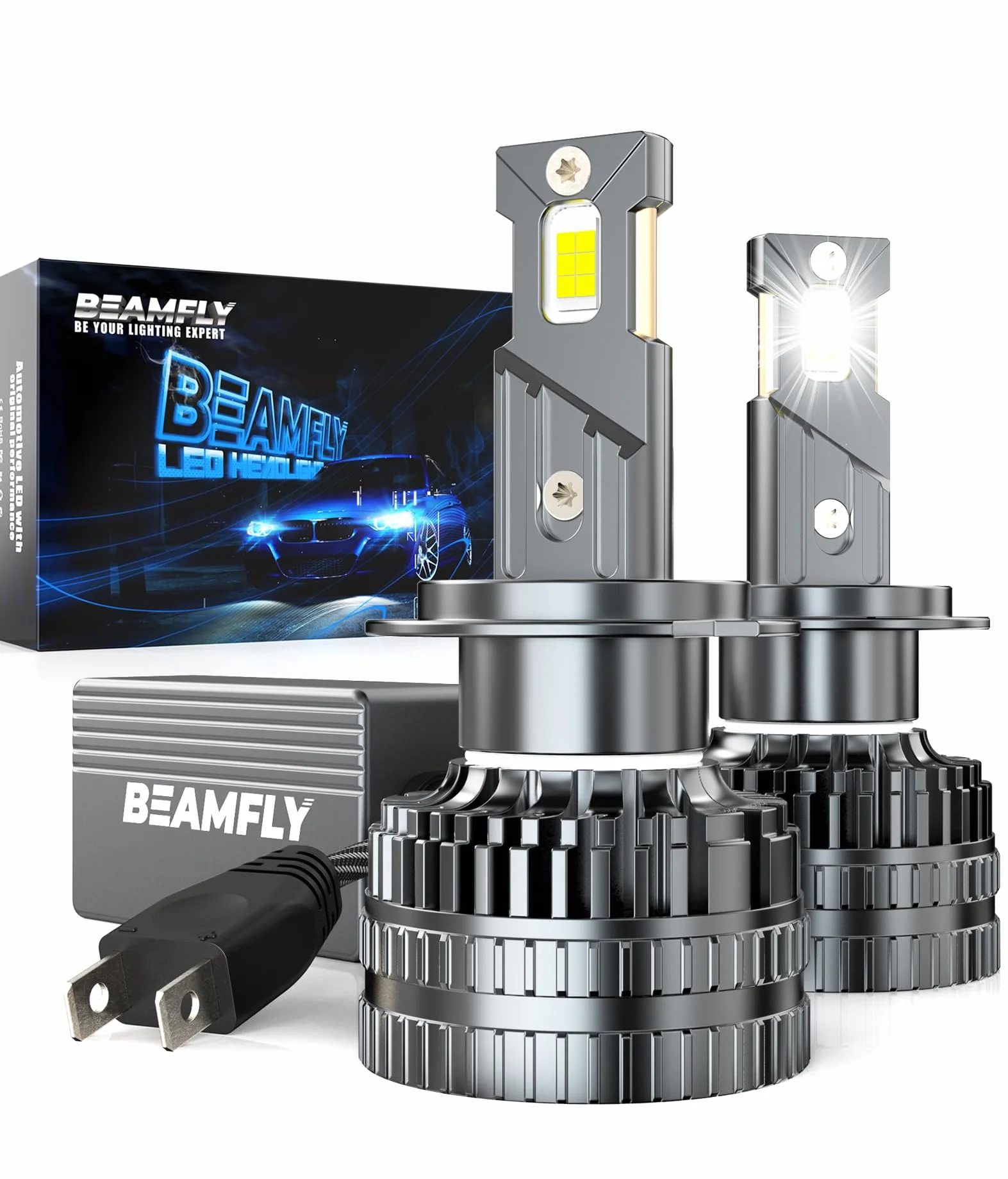H7 LED Lampadine Auto 130W 48000LM 6000K Luci Bianca 600%， Kit di Conversione per Fari Alogeni Auto, Luce Abbagliante o Anabbagliante 12V, Tubo di Rame Spesso,LED Lampada Luci,2 pezzi