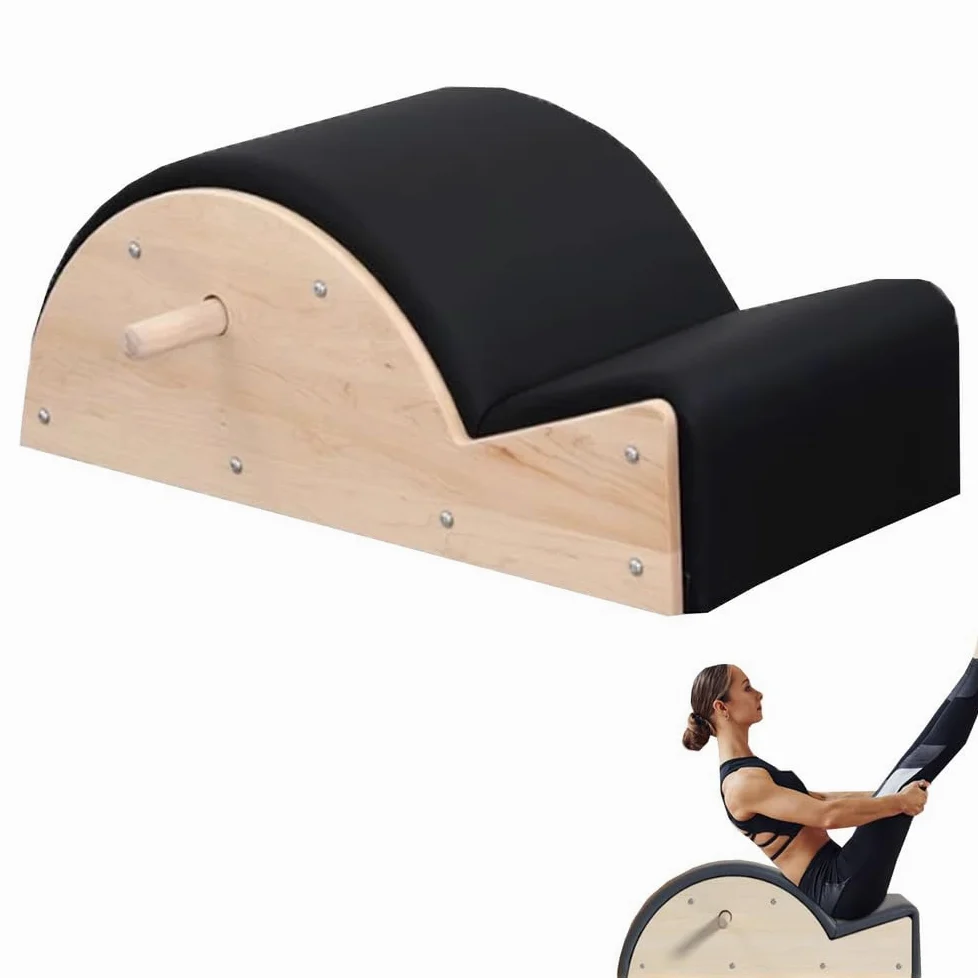 Seduta Pilates in PU e legno per Pilates Reformer,correttore posturale Pilates Barrel,sedia Pilates Combo Chair con pedali divisi e maniglie Yoga,set Pilates Reformer multifunzionale