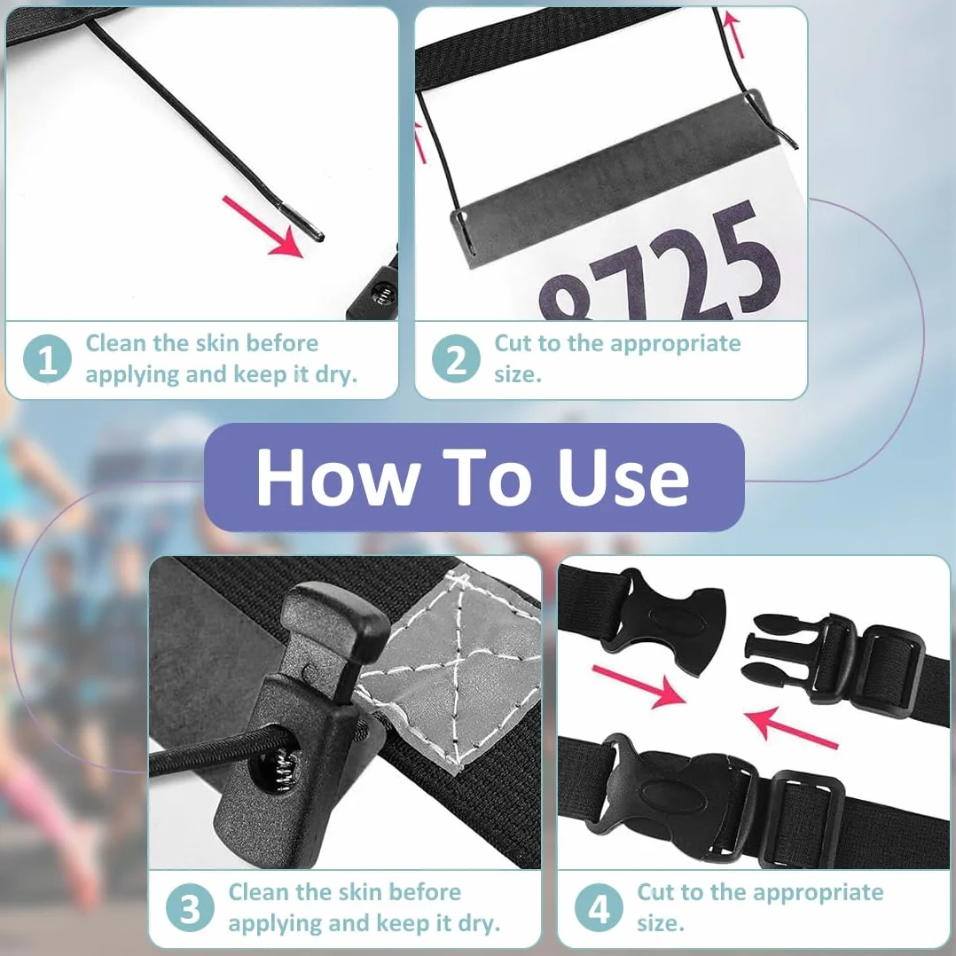 Cintura Porta-Pettorale da Gara Race Belt per Running Triathlon Maratona
