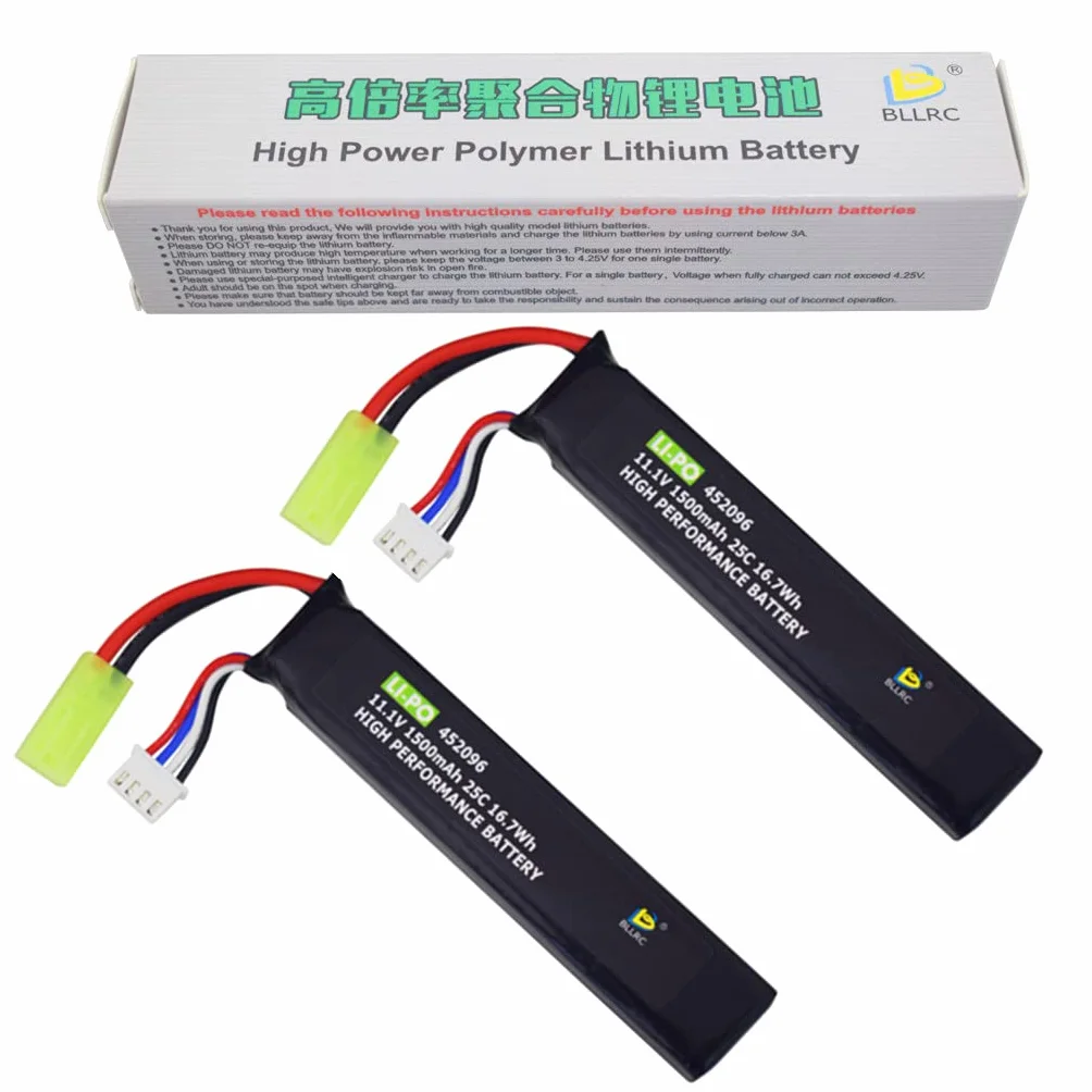 Batteria 11.1V 1500mAh 25C 2PZ 3S per Airsoft G36C M4A1-RIS M4A1 CAR15 MP5A5 M249