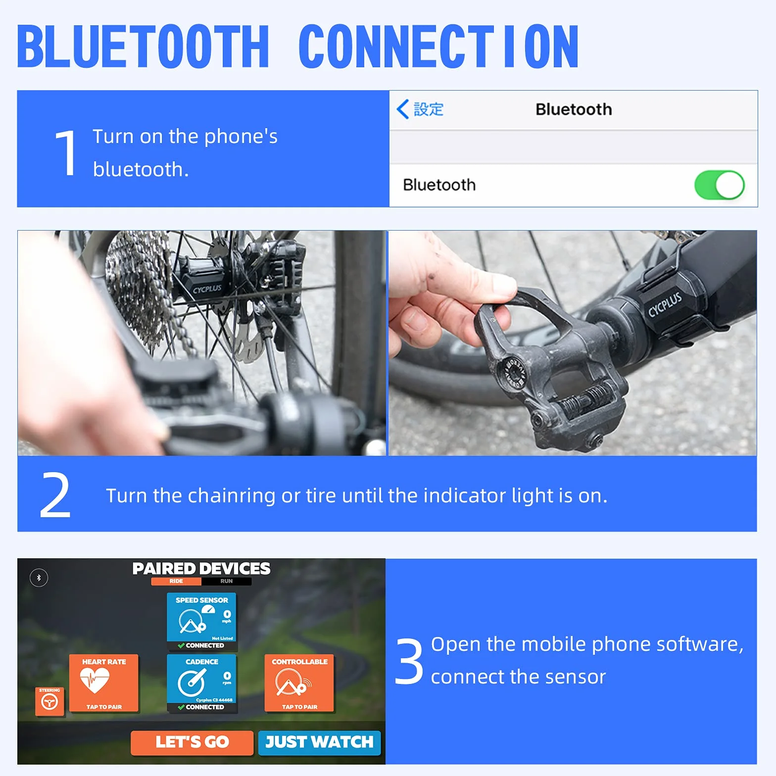 CYCPLUS Sensore di cadenza bicicletta velocità Dual Modulo Bluetooth ANT+