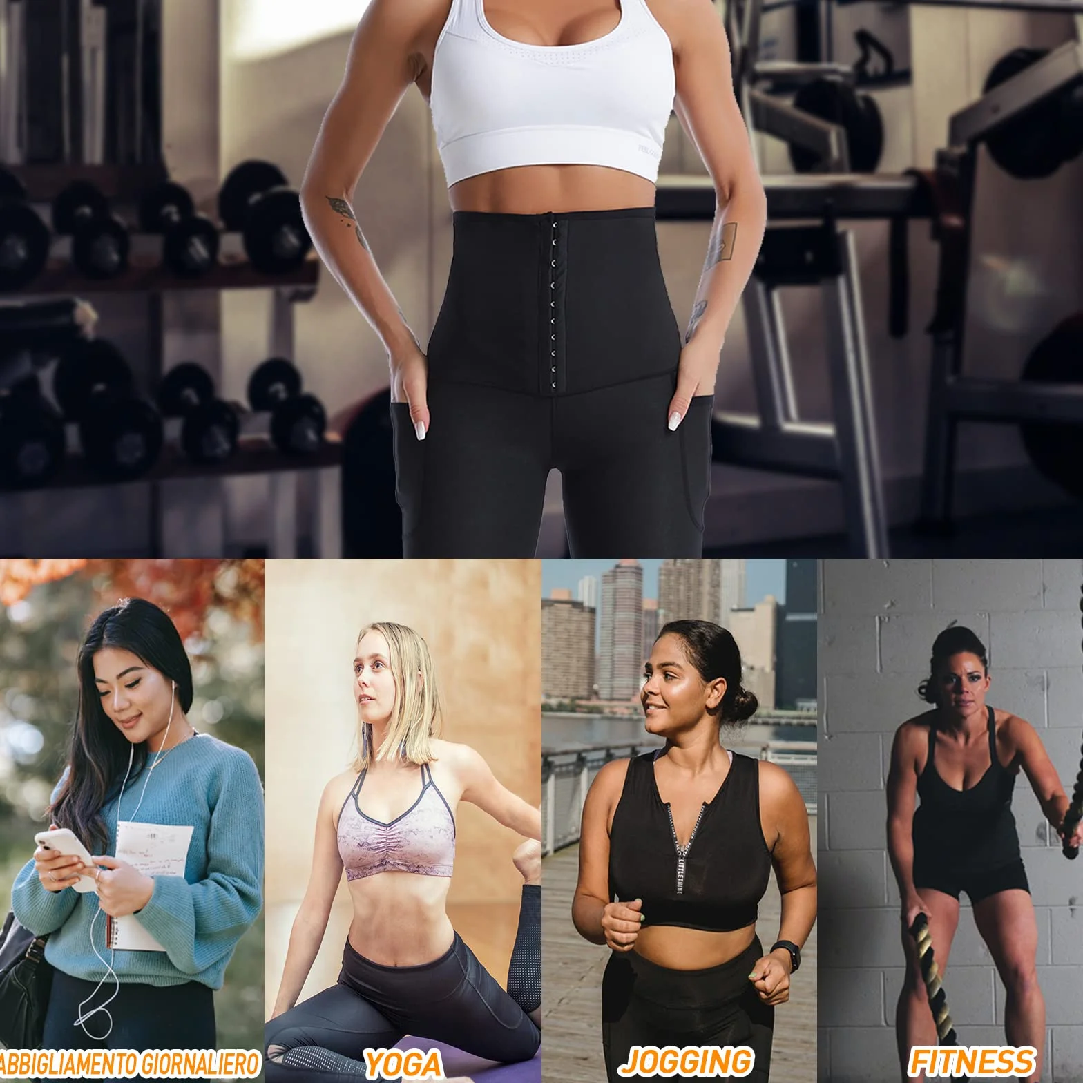 Merlvida Pantaloni Sauna Dimagranti Donna Vita Alta Leggins Effetto Sauna Sportivi Push Up Tuta Dimagrante per Yoga Corsa Fitness