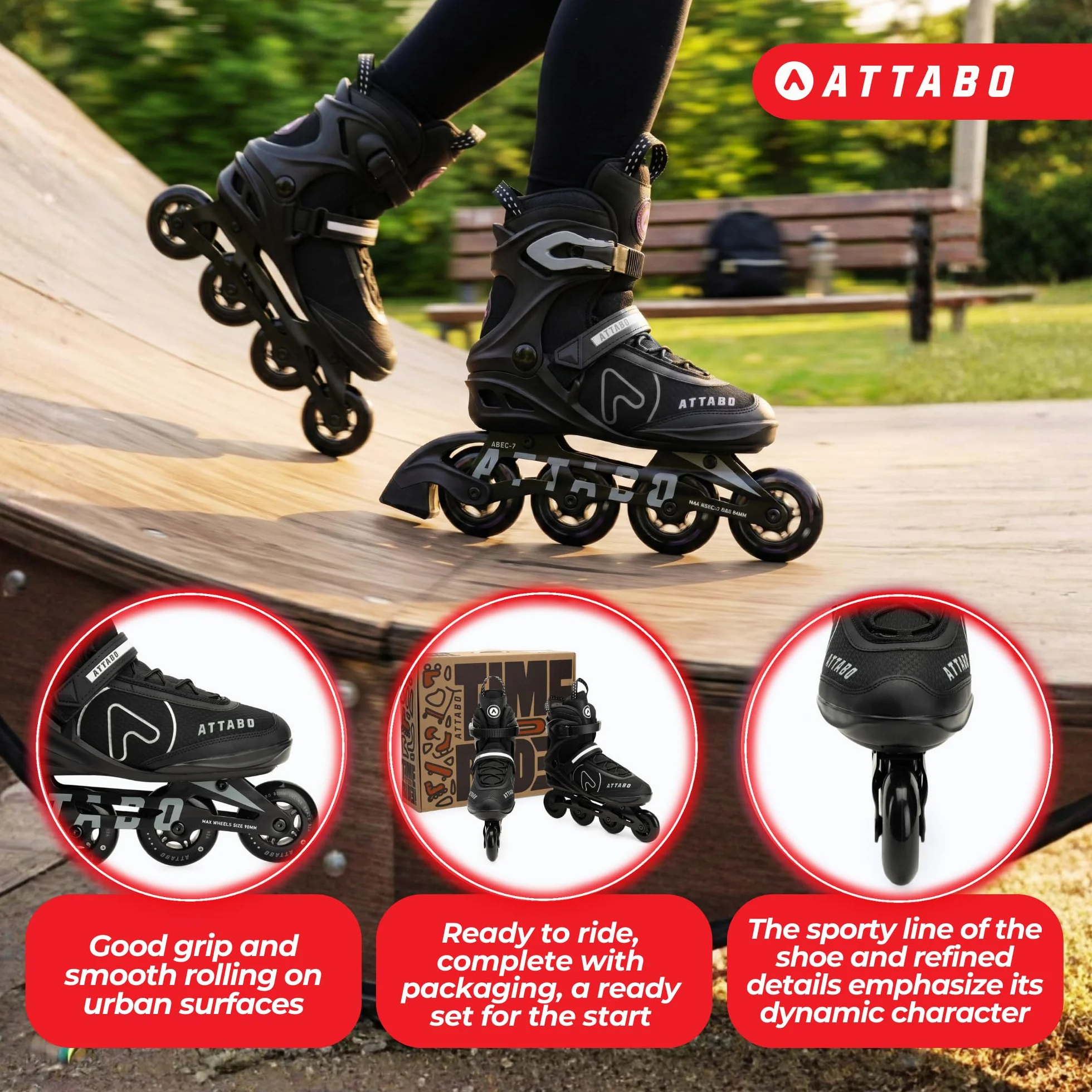 ATTABO Rolki Bricker Fitness - Pattini a rotelle Unisex Adulto