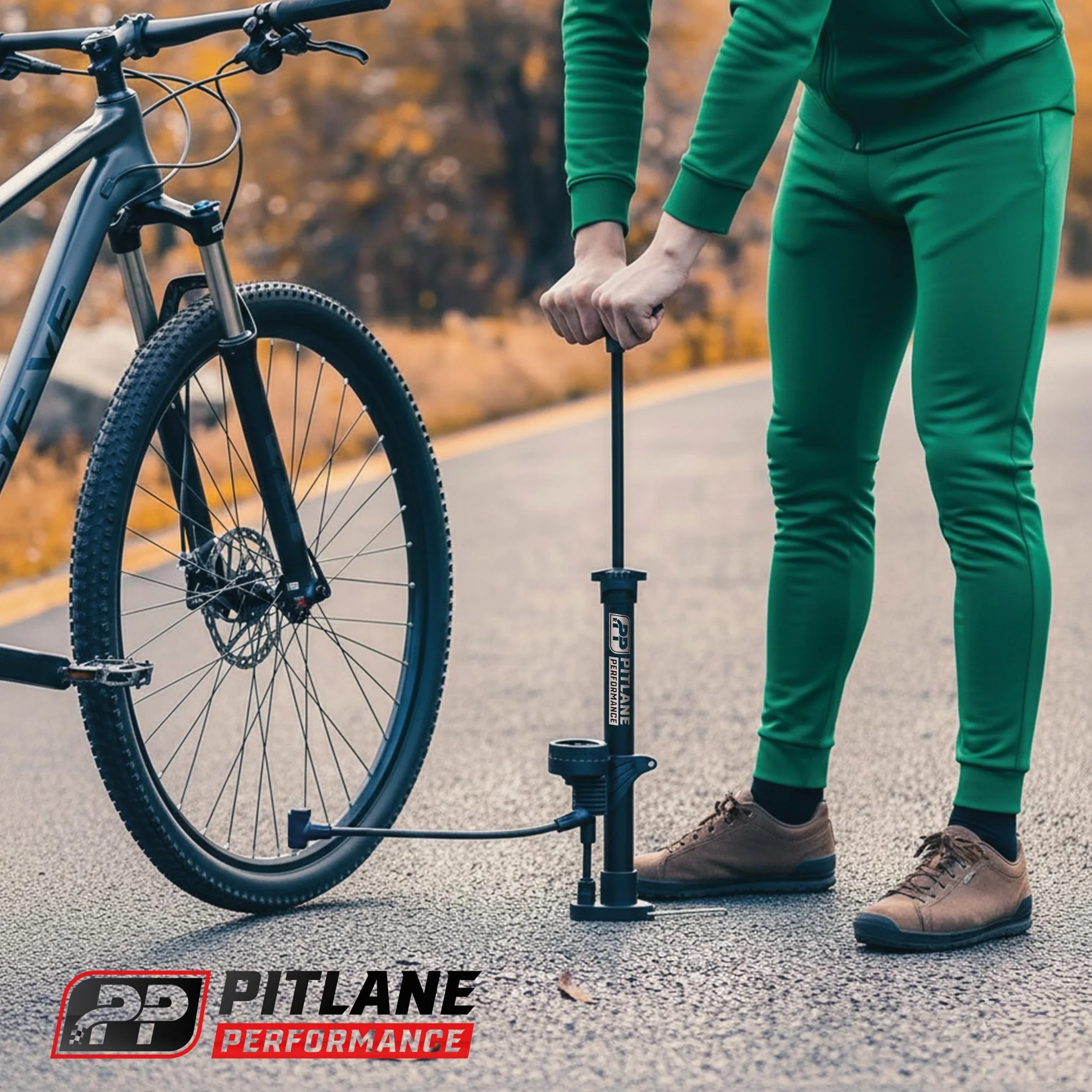 Pompa a pedale con manometro 42 cm 11 bar per valvole Schrader Presta Dunlop