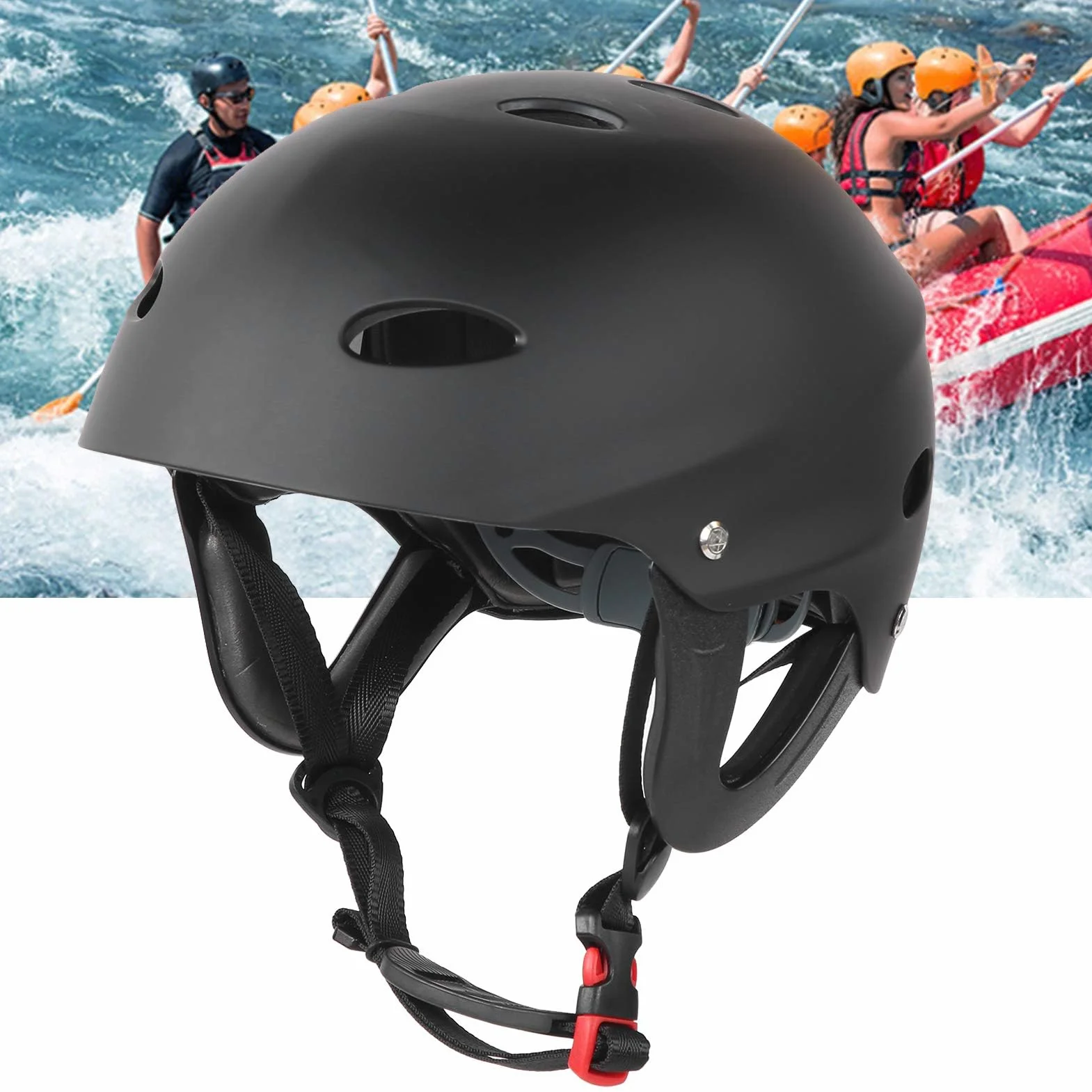 Casco Per Sport Acquatici Per Adulti, Caschi Per Adulti, Berretto di Sicurezza Ultraleggero Multisport Per Uomini E Donne Alpinismo Arrampicata E Drifting Fiume Nero Opaco