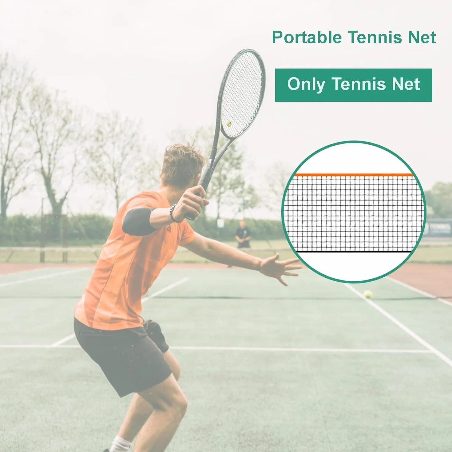 Rete da tennis portatile 3-6 m, multi-sport per badminton, pallavolo, senza telaio, da giardino