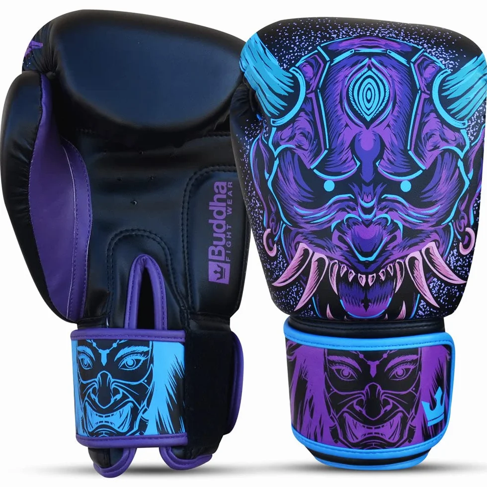 BUDDHA FIGHT WEAR Guantoni da boxe Fantasy Luzbel Muay Thai Kick Boxing Pelle sintetica