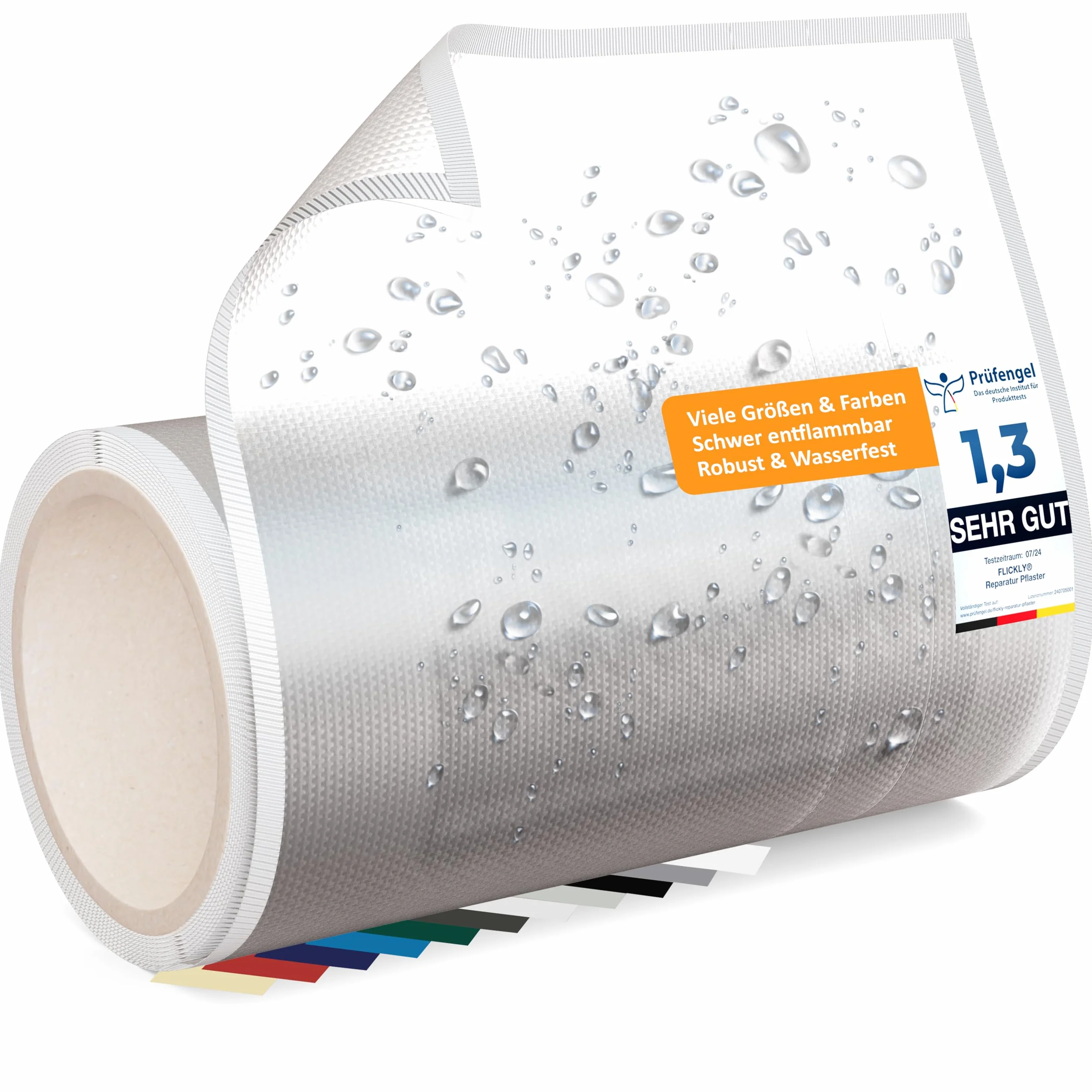Toppe di riparazione autoadesive | camion, rimorchio, tenda, tenda da sole, campeggio, ombrelloni, piscina | disponibile in molti colori | 2,5 m x 200 mm | Trasparente